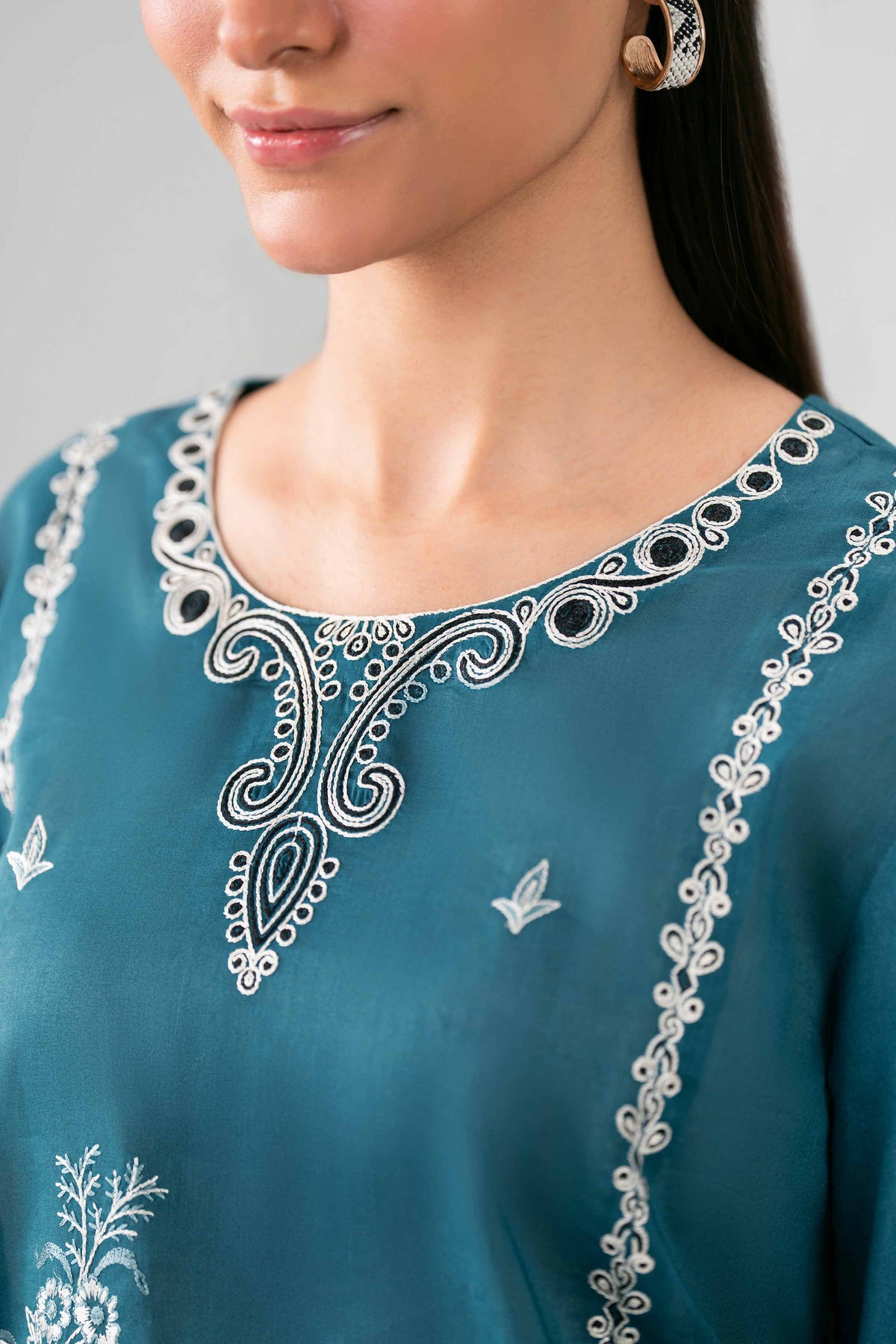 NISHAT UAE 3Pc Embroidered Unstitched Women Green Dobby Suit