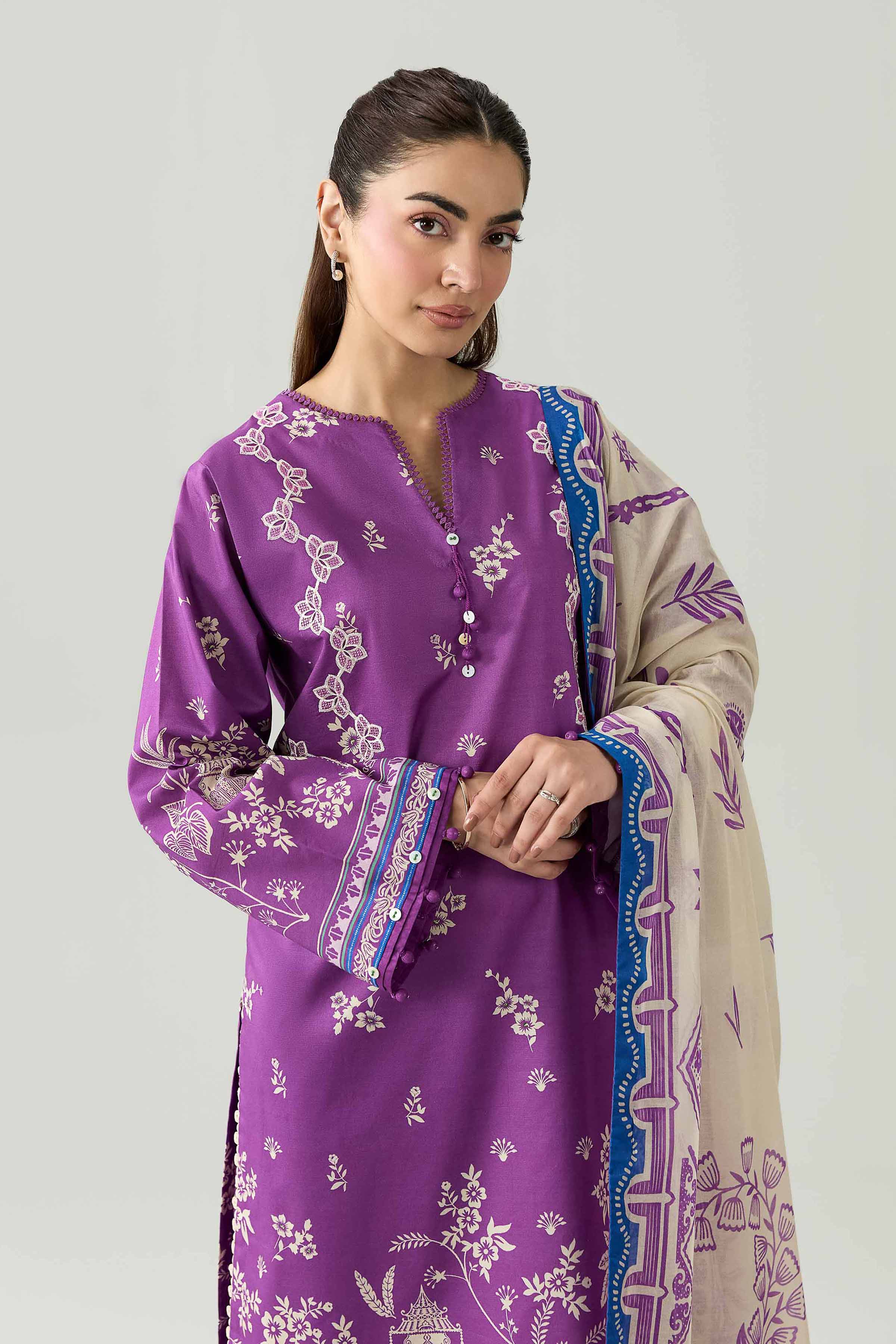 3 Piece - Digital Printed Embroidered Suit - 42602101 for Women - Unstitched Collection | Shop Online