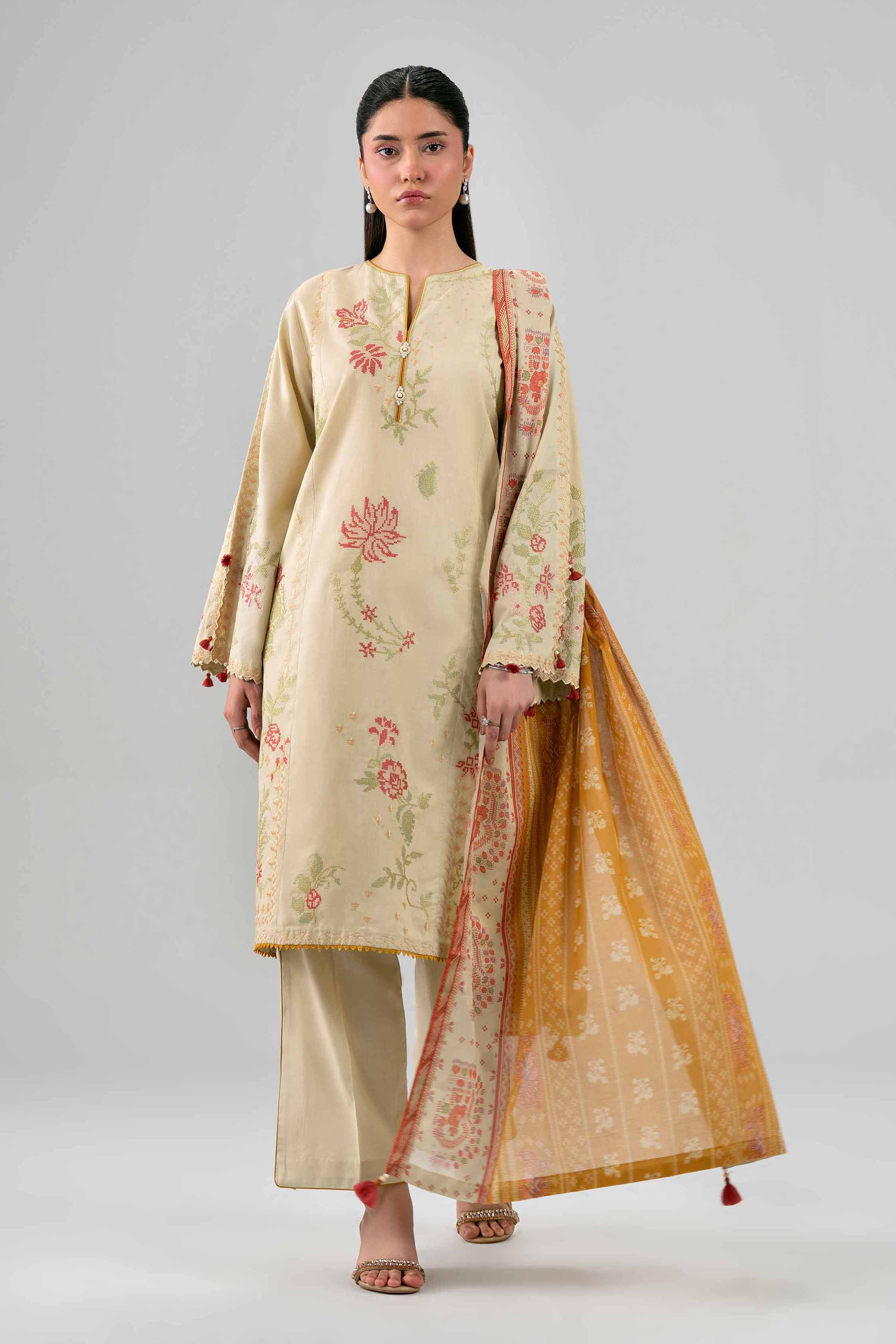3 Piece - Printed Embroidered Suit - 42602147 for Women - Unstitched Collection | Shop Online