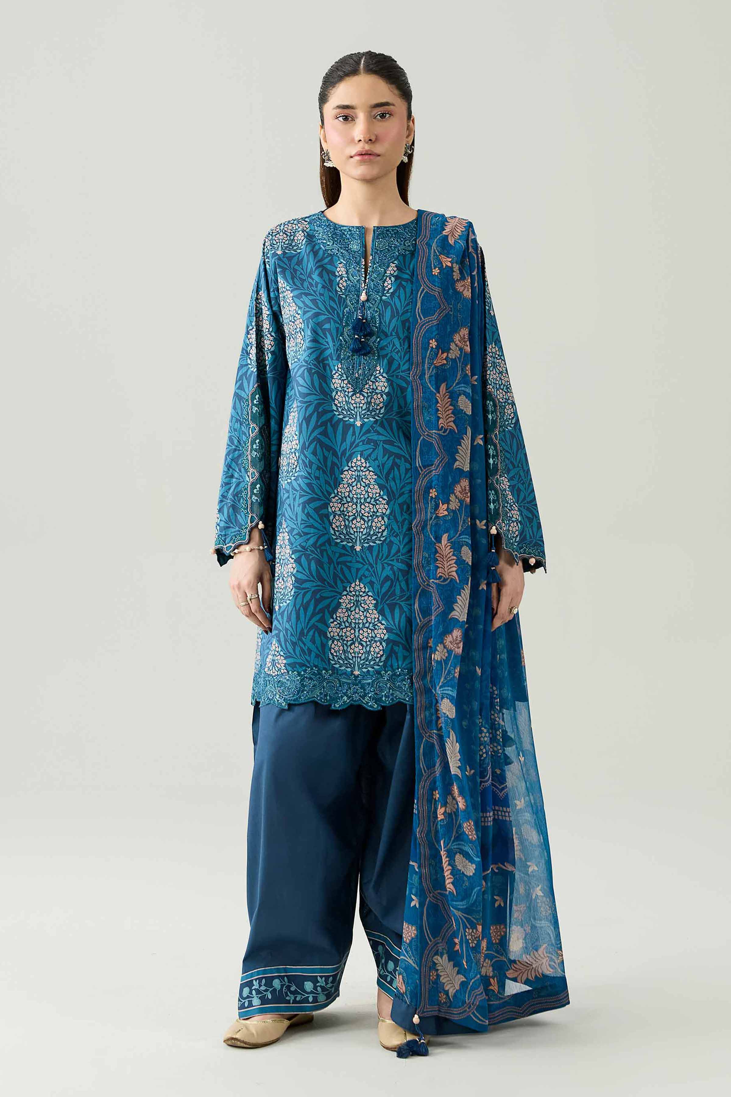 3 Piece - Digital Printed Embroidered Suit - 42602166 for Women - Unstitched Collection | Shop Online