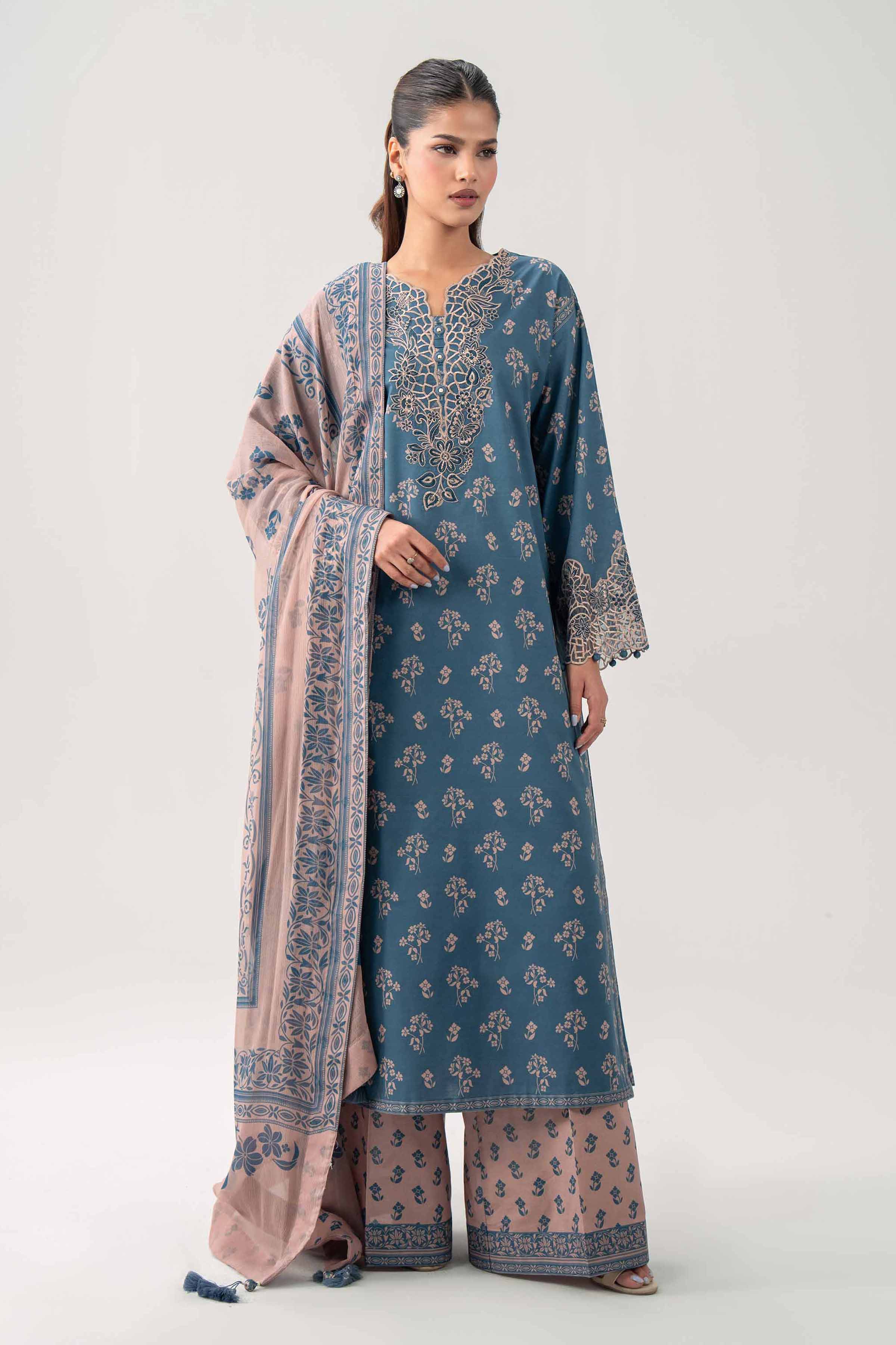 3 Piece - Digital Printed Embroidered Suit - 42602181 for Women - Unstitched Collection | Shop Online