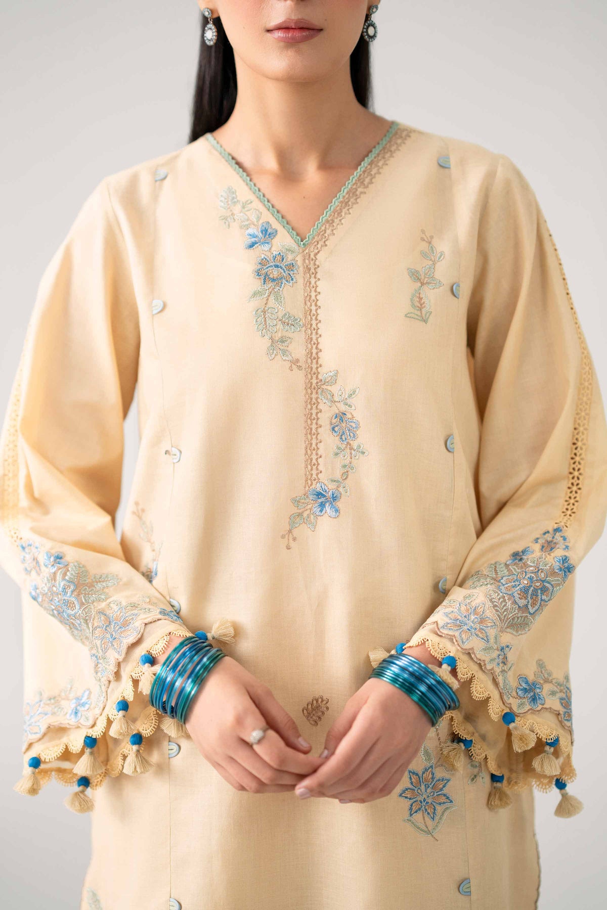 NISHAT UAE 2Pc Embroidered Unstitched Women Yellow Lawn Suit