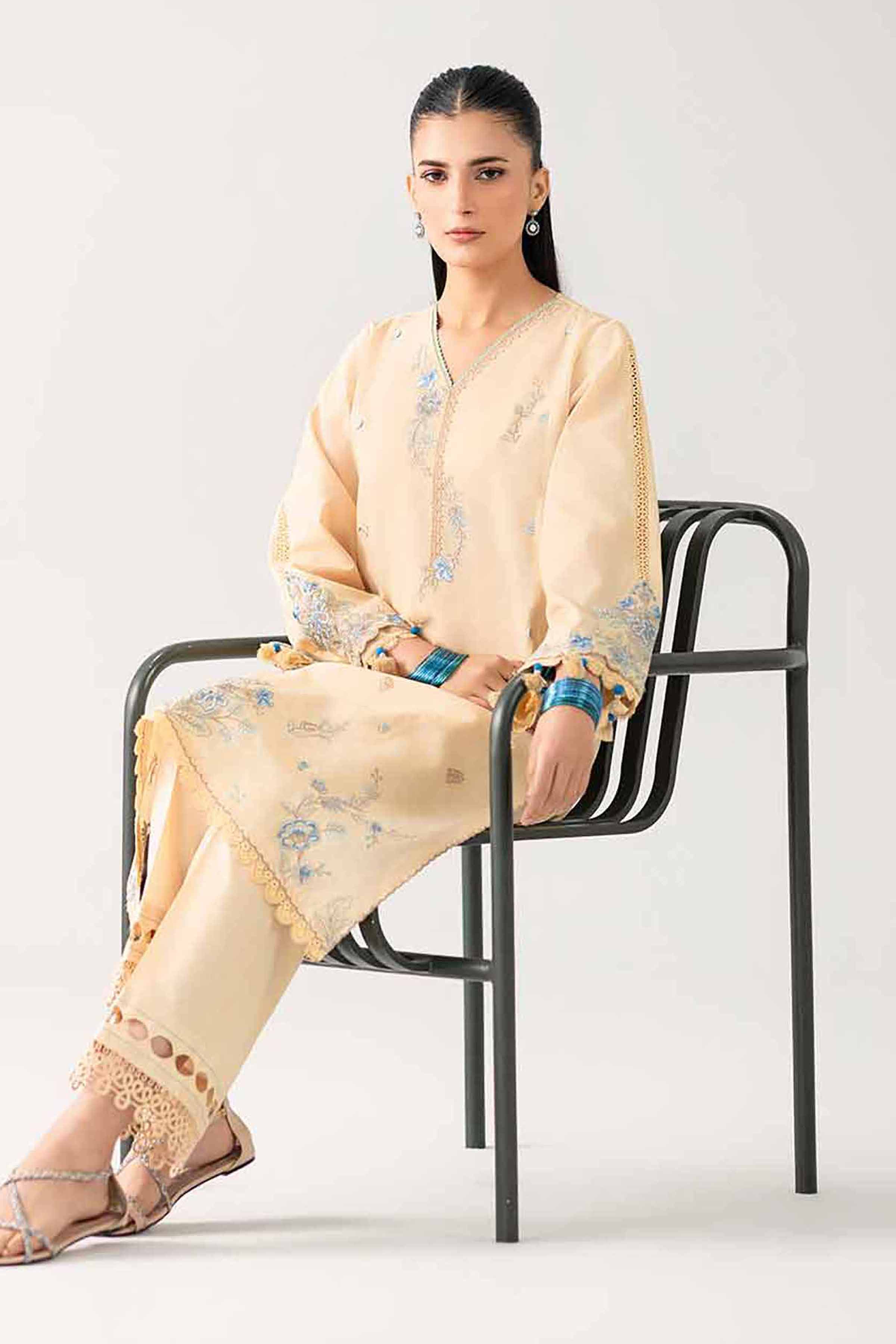 NISHAT UAE 2Pc Embroidered Unstitched Women Yellow Lawn Suit