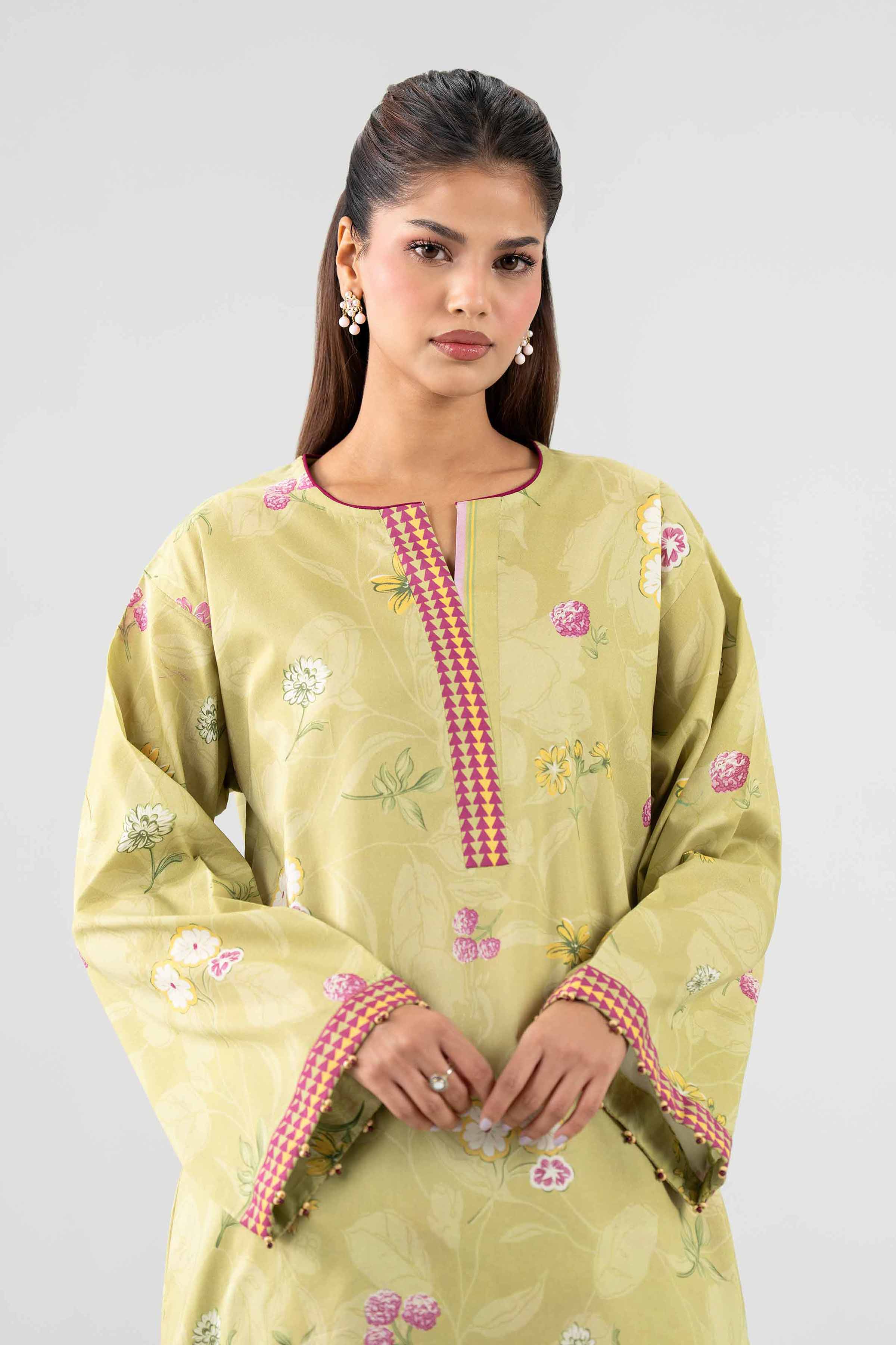 NISHAT UAE 2Pc Printed Unstitched Women Green Lawn Suit