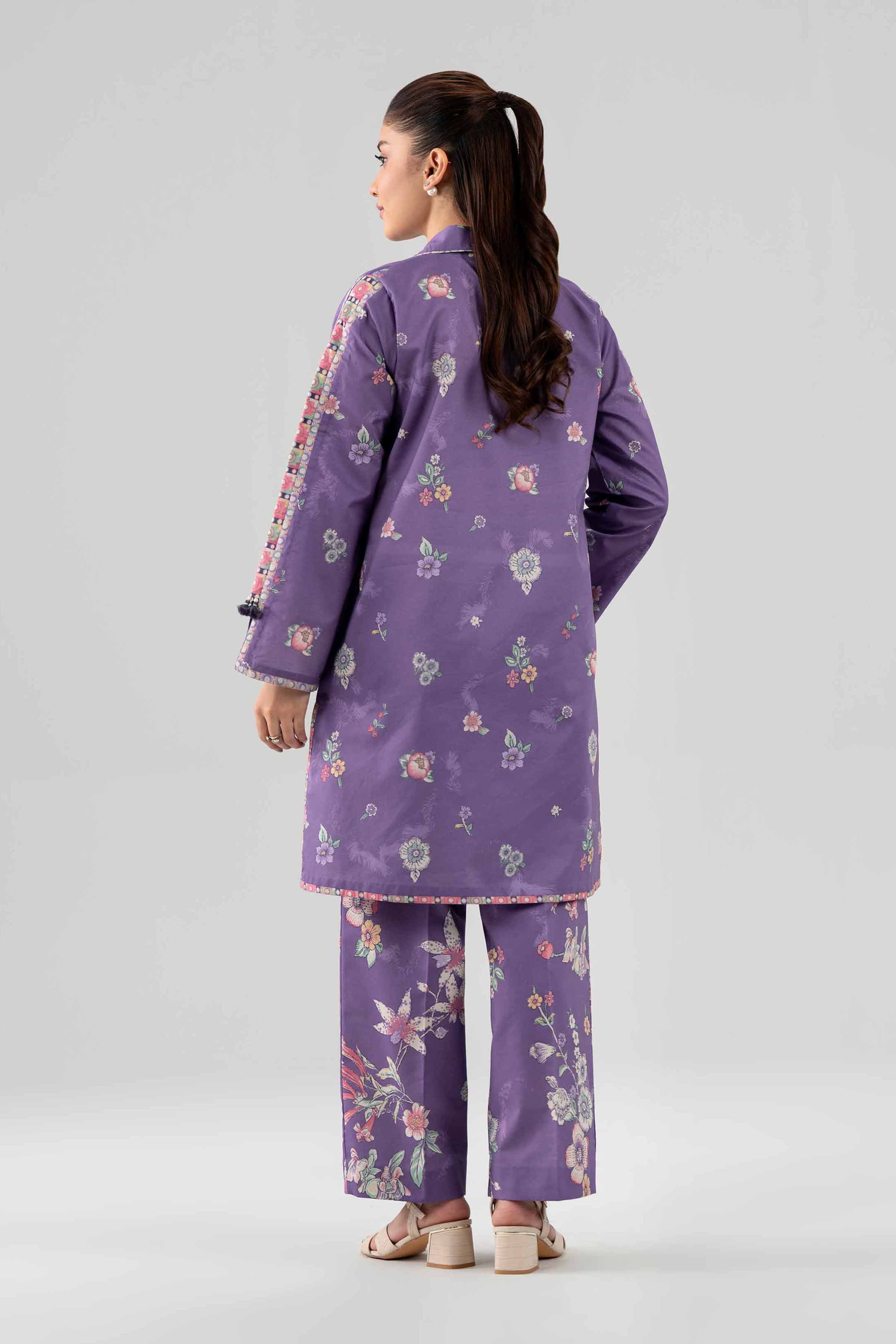 NISHAT UAE 2Pc Printed Unstitched Women Purple Lawn Suit