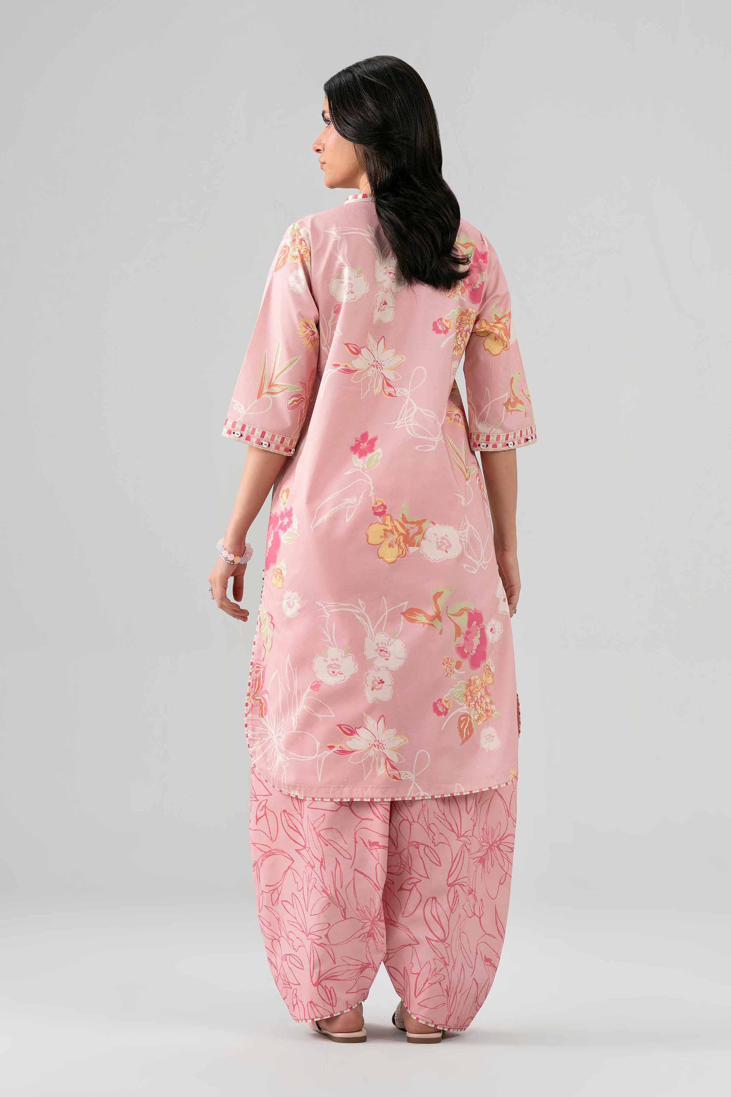 NISHAT UAE 2Pc Printed Unstitched Women Pink Lawn Suit