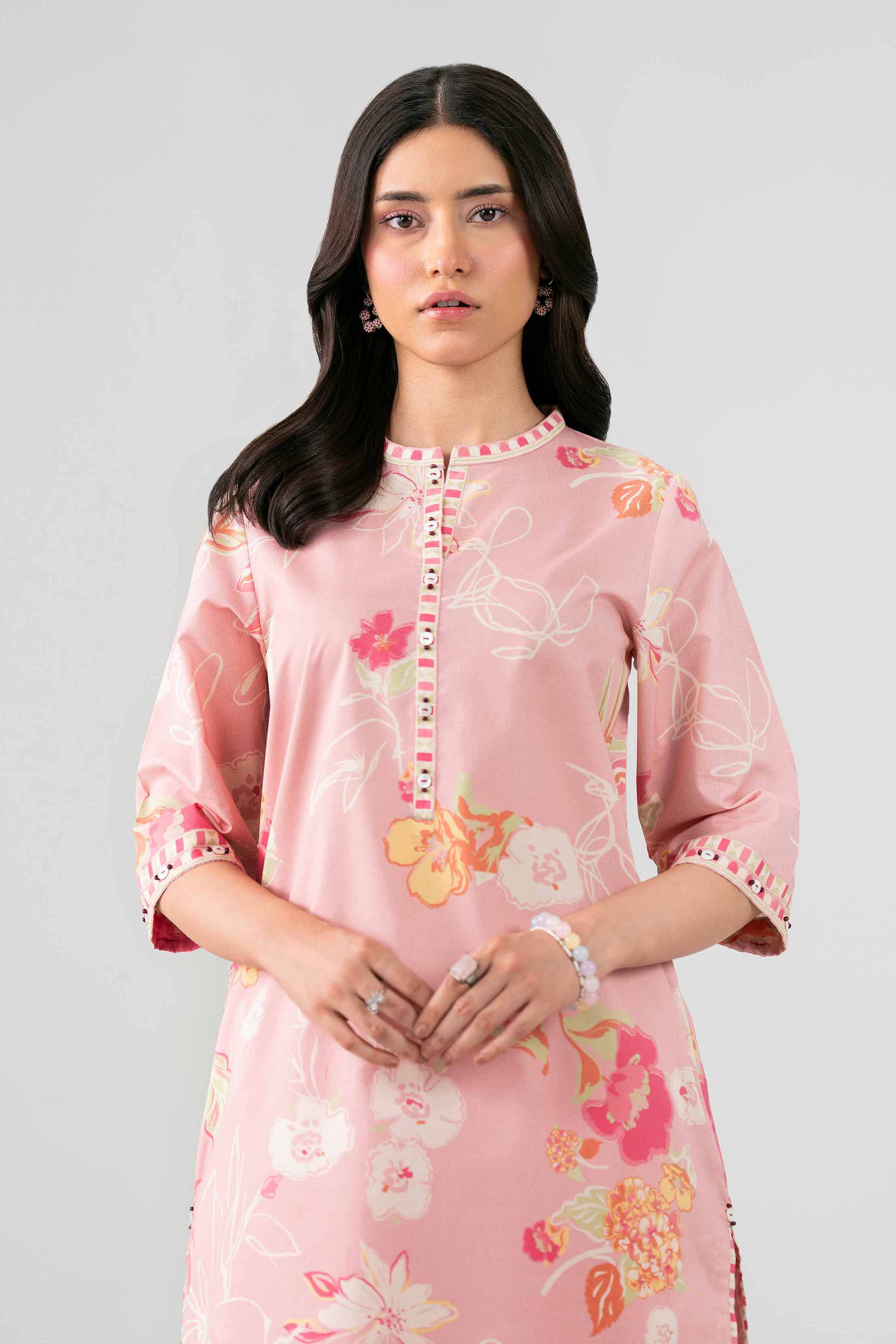 NISHAT UAE 2Pc Printed Unstitched Women Pink Lawn Suit