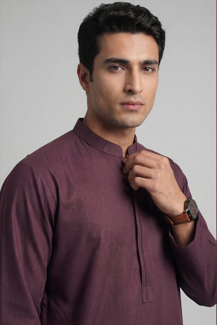 2 Piece - Naqsh Suit - 42608018 Purple Alstonia 2PC Non-Embroidered