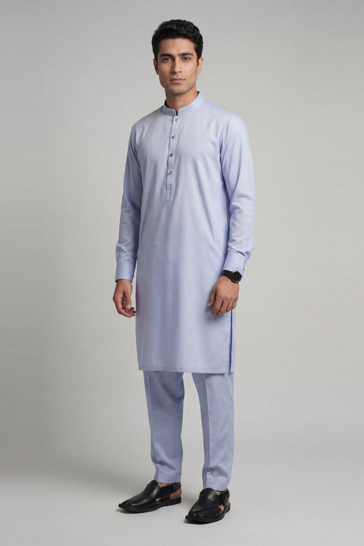 2 Piece - Naqsh Suit With Box - 42608024 Blue Oak 2PC Non-Embroidered