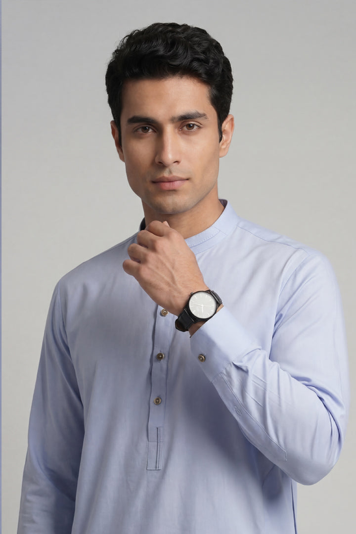 2 Piece - Naqsh Suit With Box - 42608024 Blue Oak 2PC Non-Embroidered