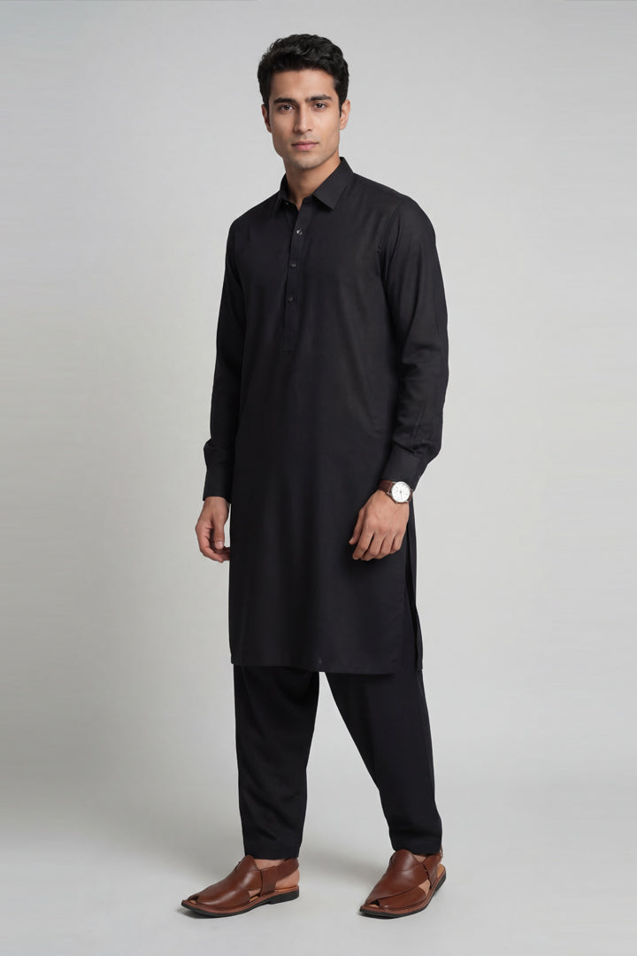 2 Piece - Naqsh Suit - 42608027 Black Willow & Pine 2PC Non-Embroidered