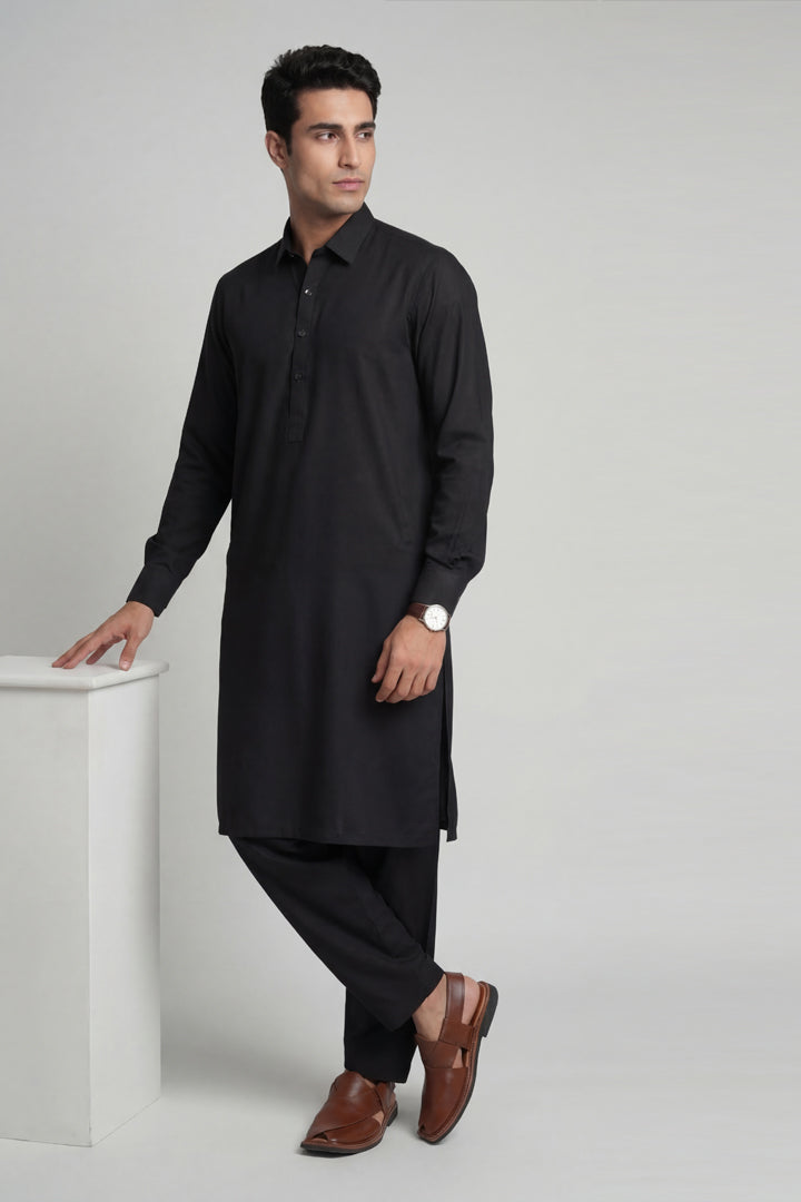 2 Piece - Naqsh Suit - 42608027 Black Willow & Pine 2PC Non-Embroidered