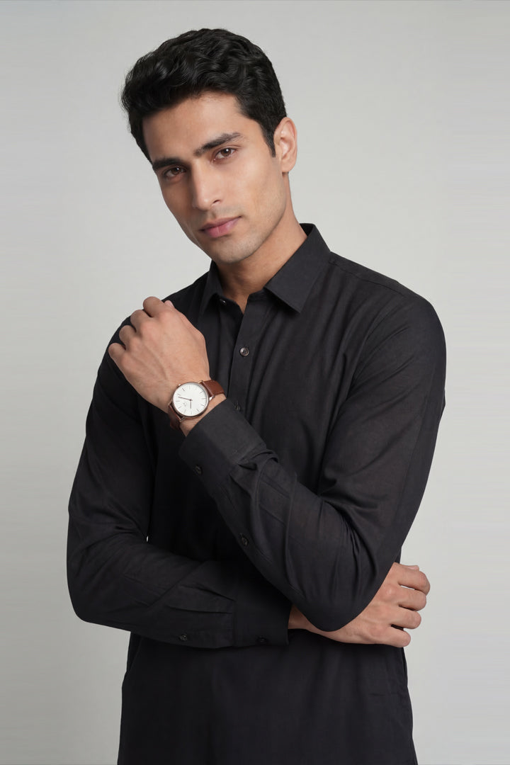 2 Piece - Naqsh Suit - 42608027 Black Willow & Pine 2PC Non-Embroidered