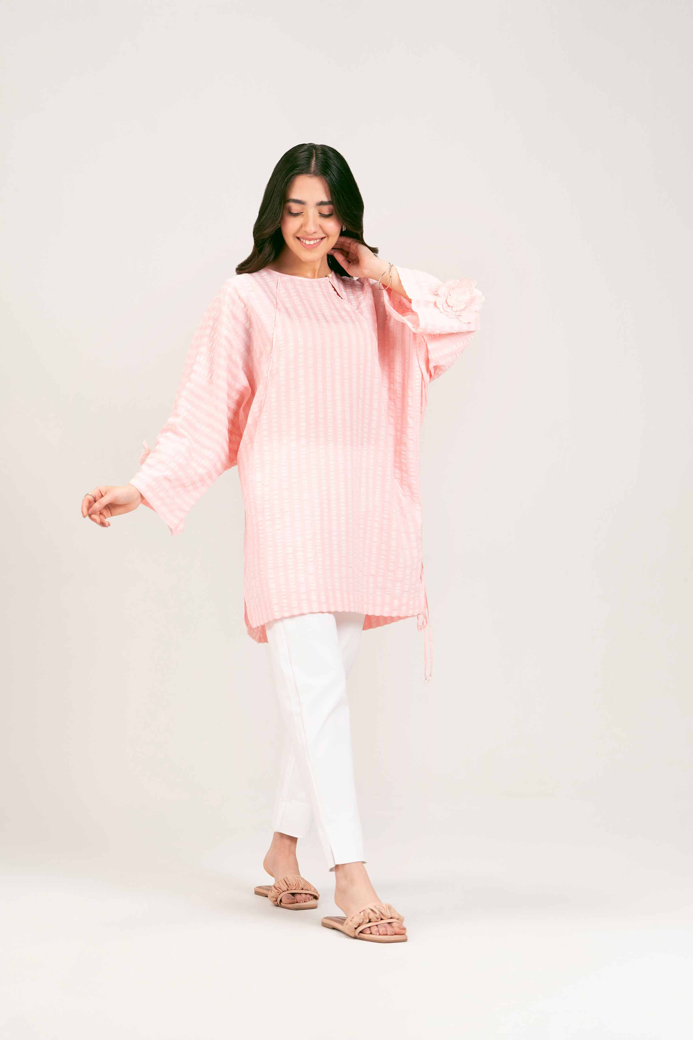 NISHATUAE - Pink Solids Cotton Ready to wear Tunic