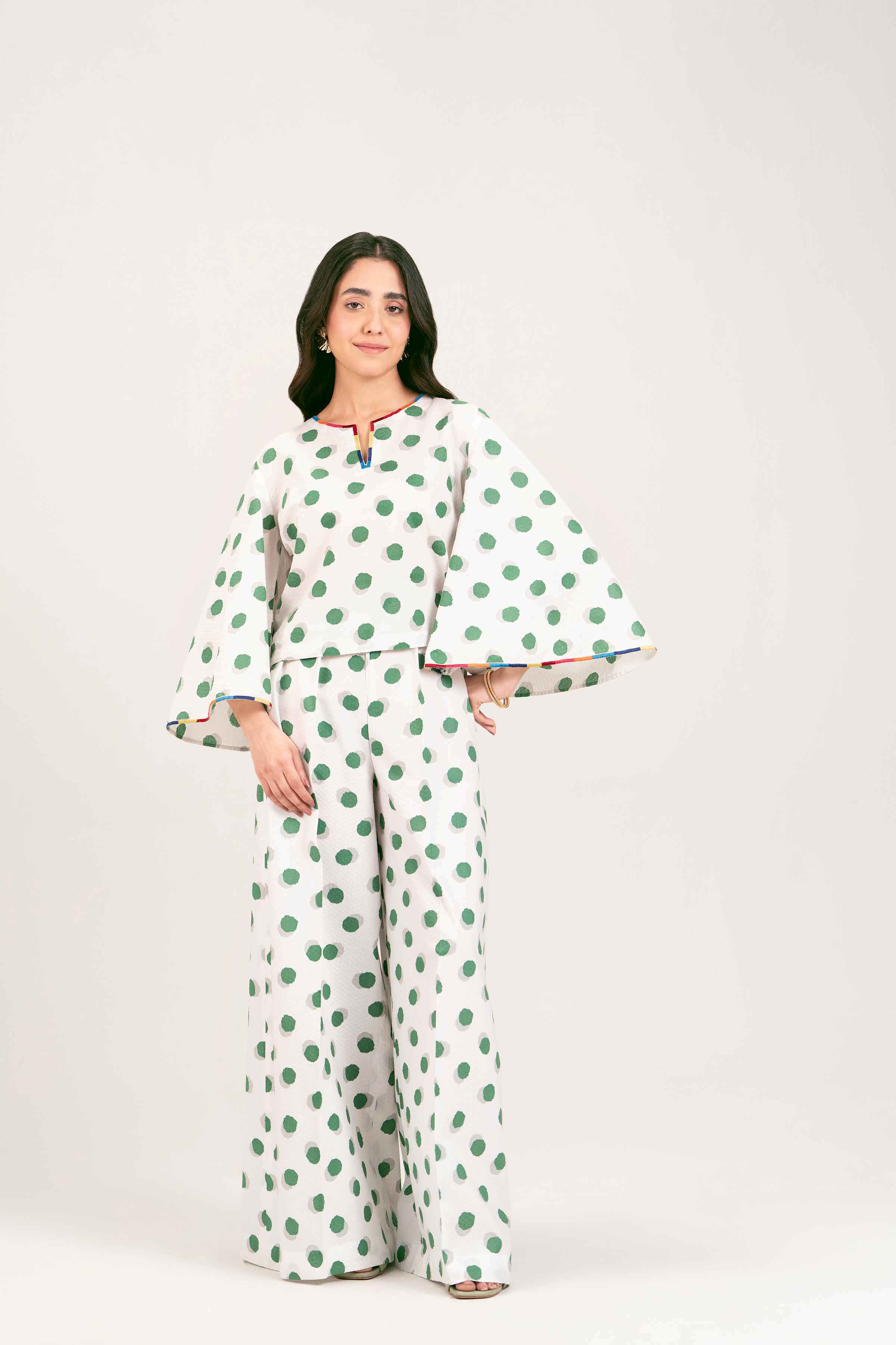 2 Piece - Printed Embroidered Suit - AS25-06