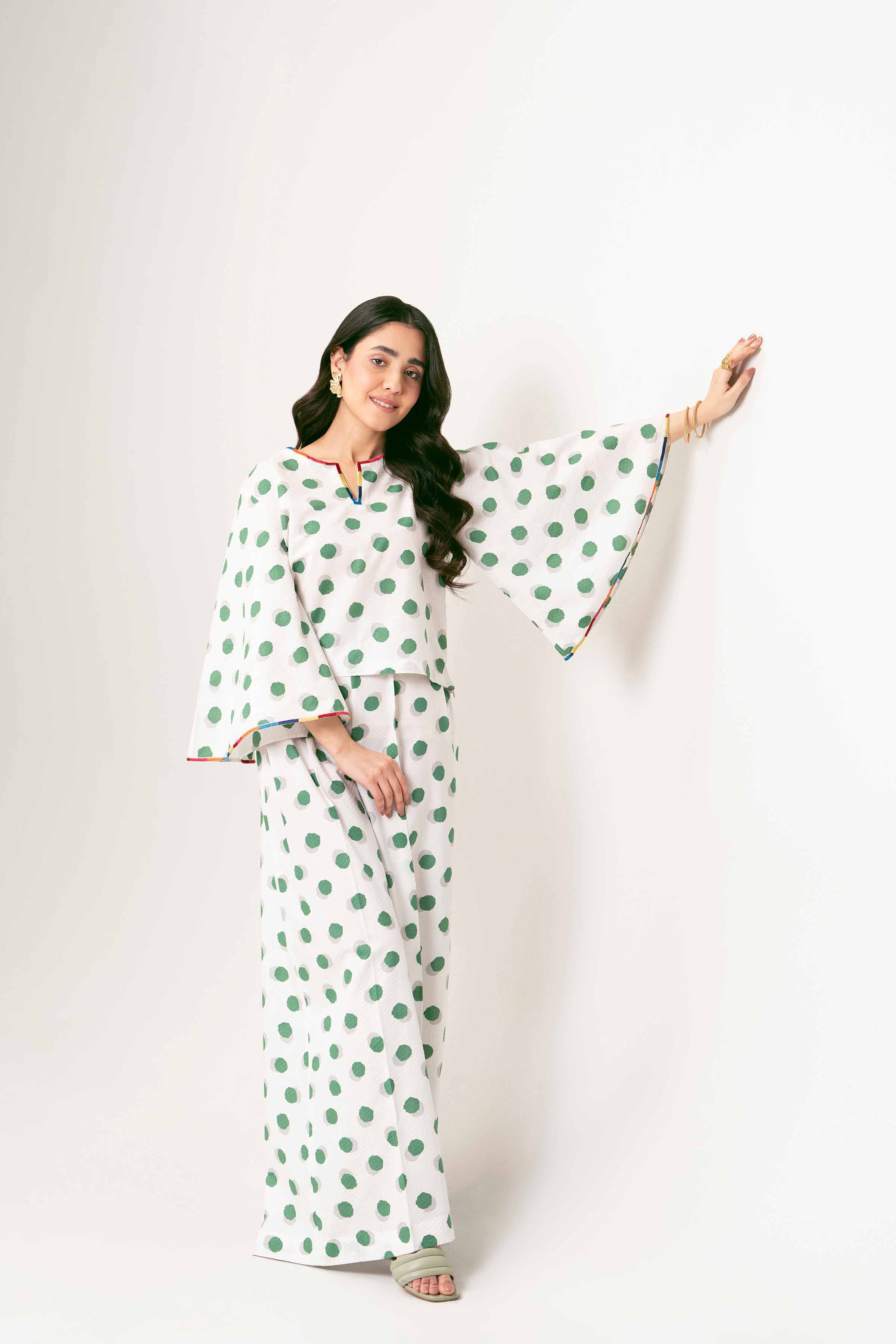 2 Piece - Printed Embroidered Suit - AS25-06