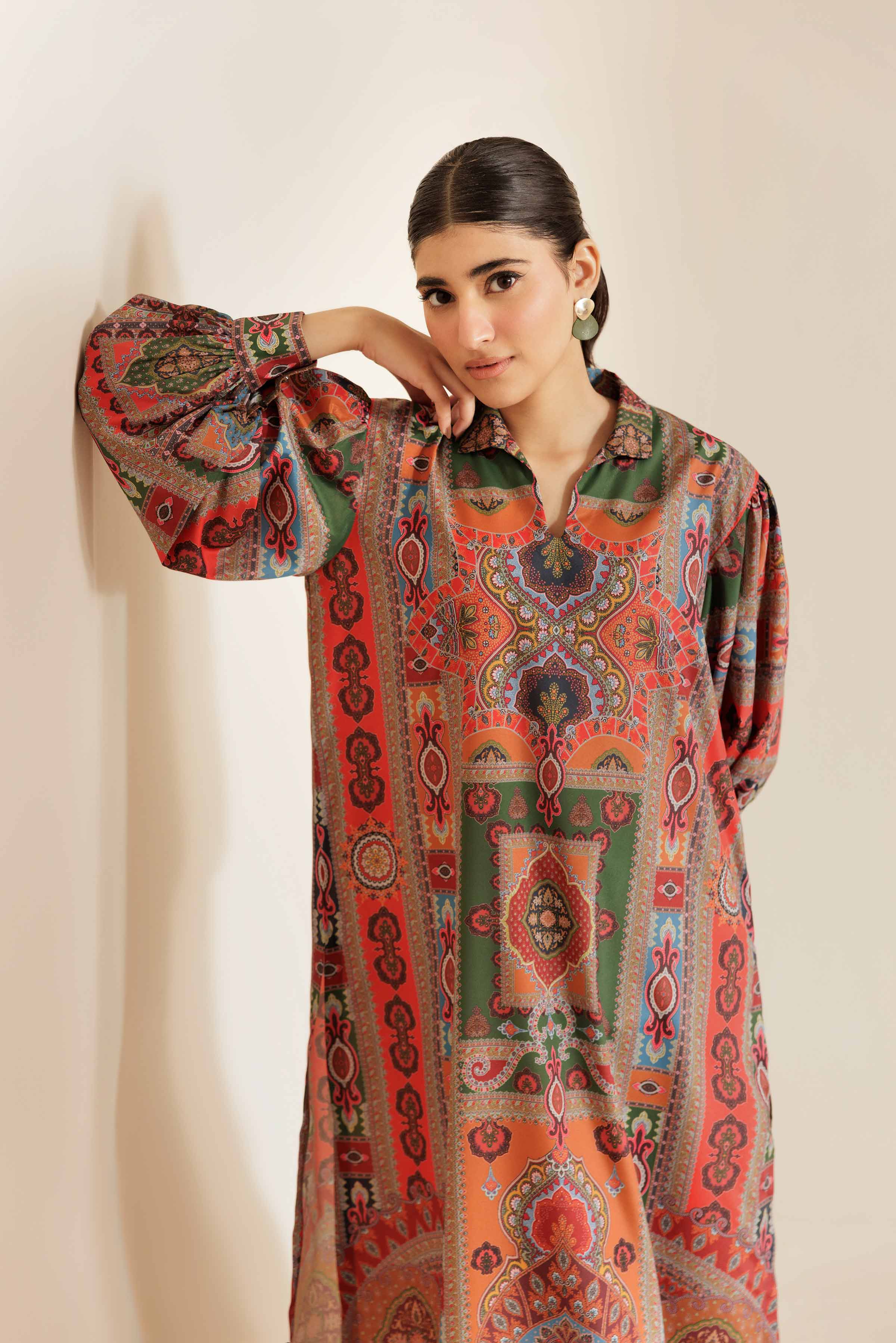 NISHATUAE - Multi Printed Grip Silk Ready to wear Tunic