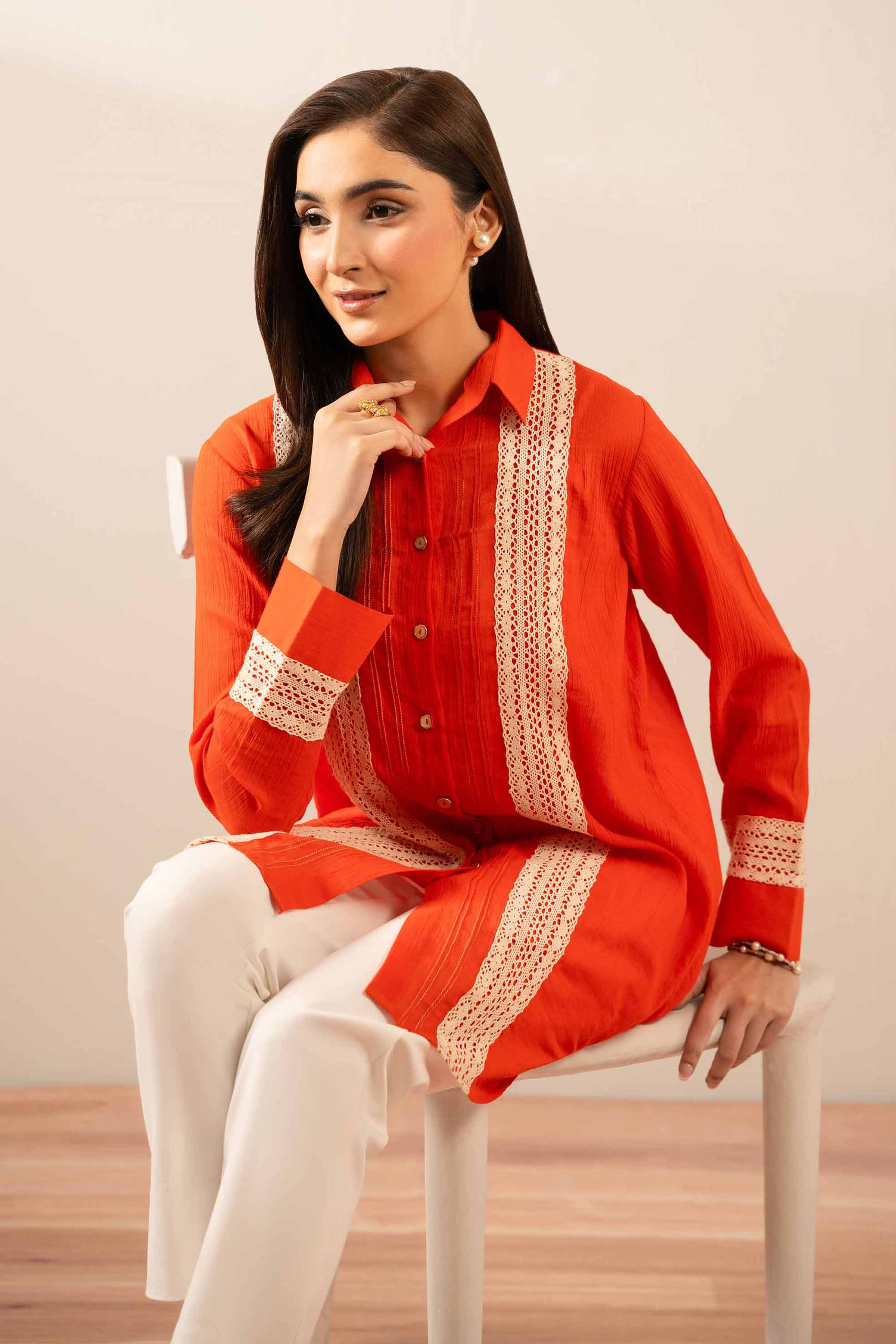 NISHATUAE - Orange Solids Cotton Ready to wear Tunic