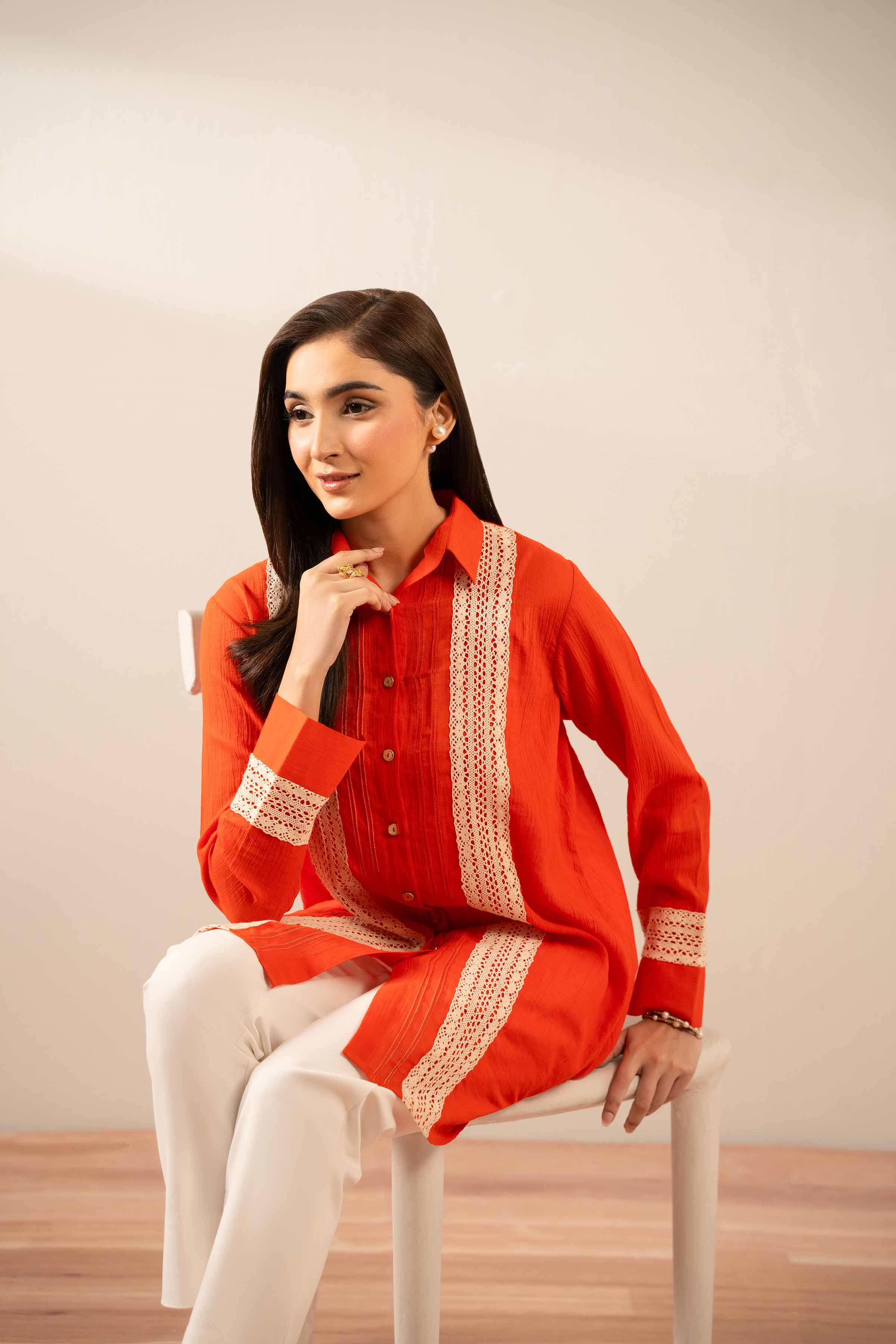 NISHATUAE - Orange Solids Cotton Ready to wear Tunic