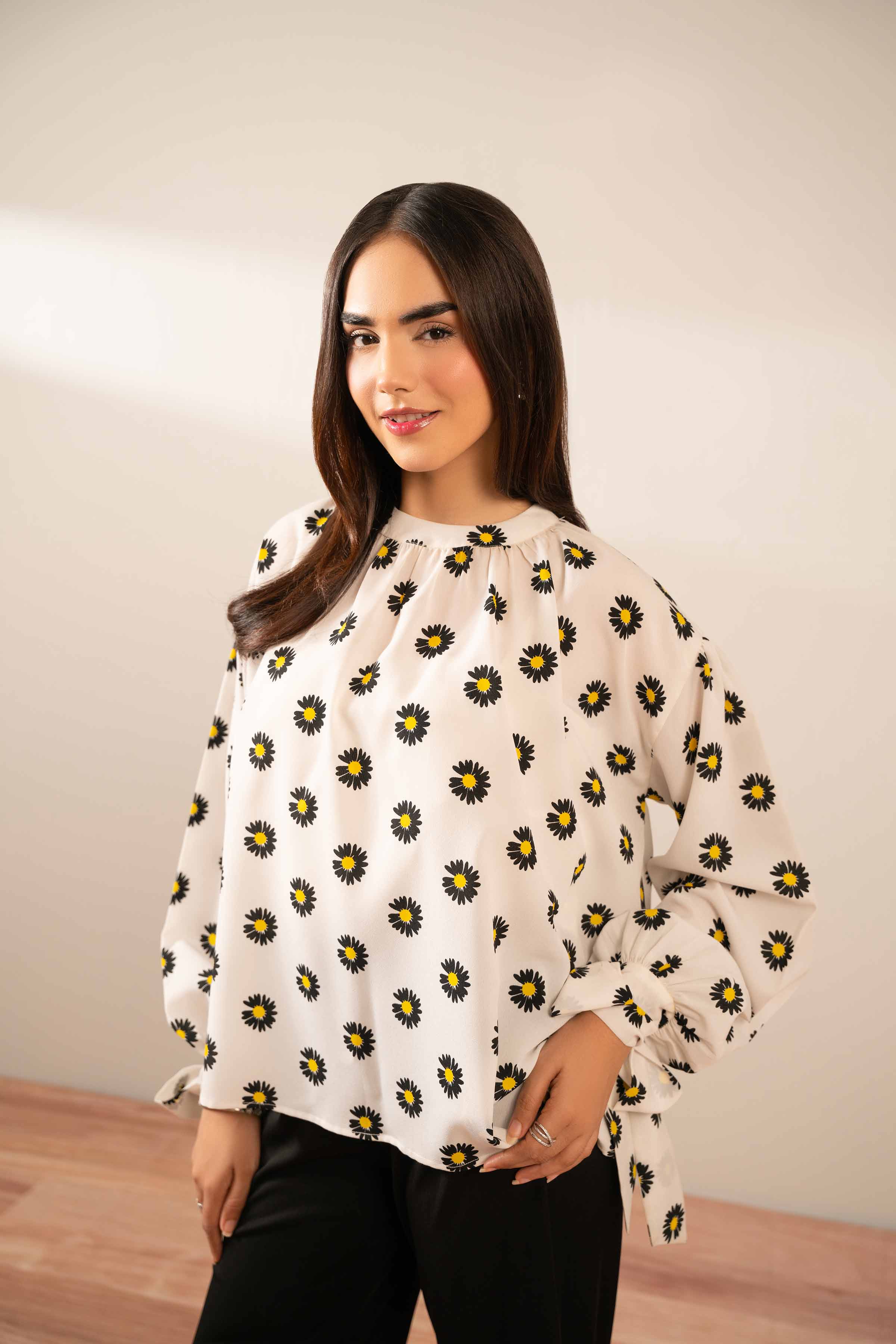 NISHATUAE - White Printed Georgette Ready to wear Tunic