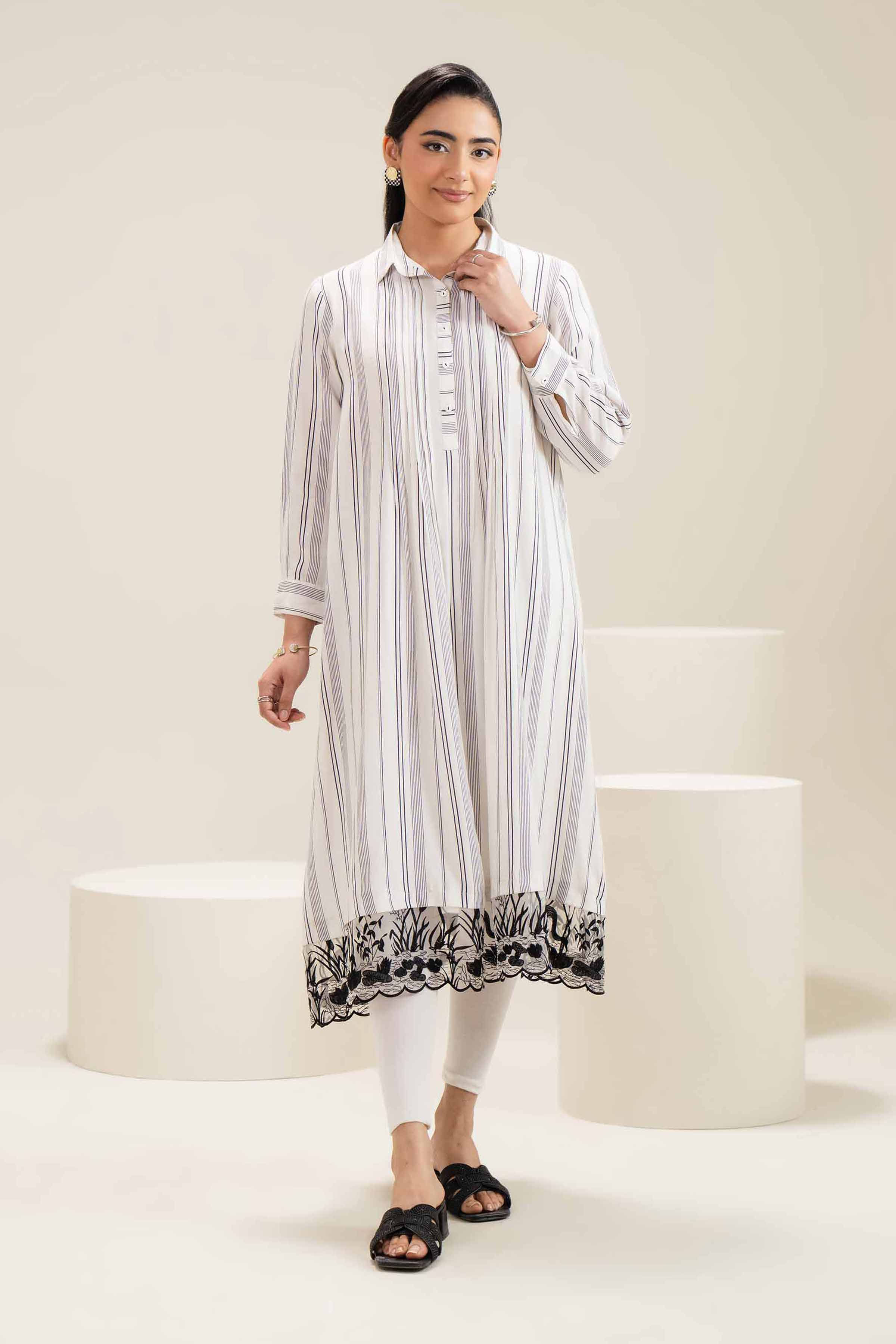 Printed Embroidered Dress - AS25-17