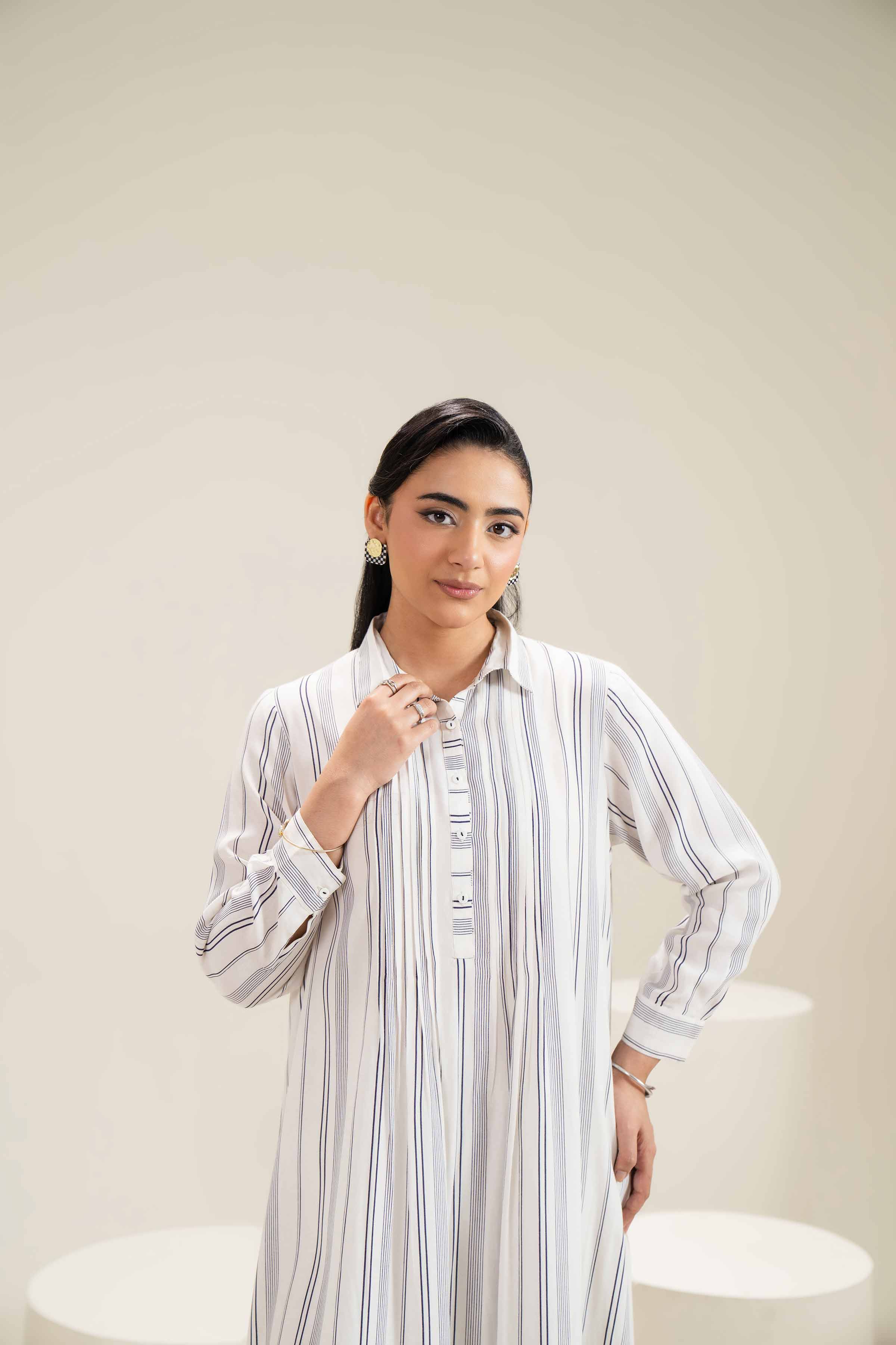 Printed Embroidered Dress - AS25-17