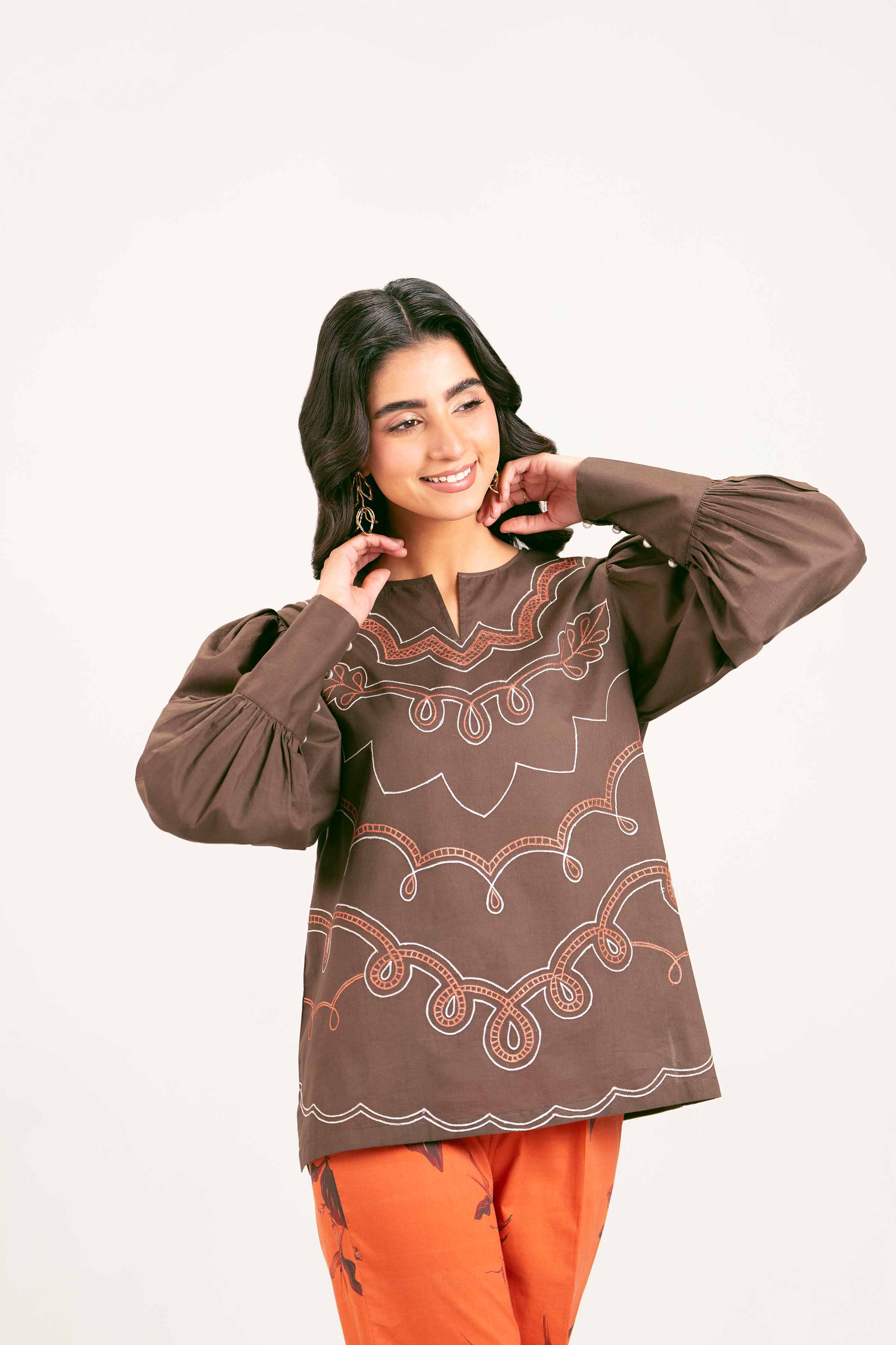 2 Piece - Printed Embroidered Suit - AS25-48