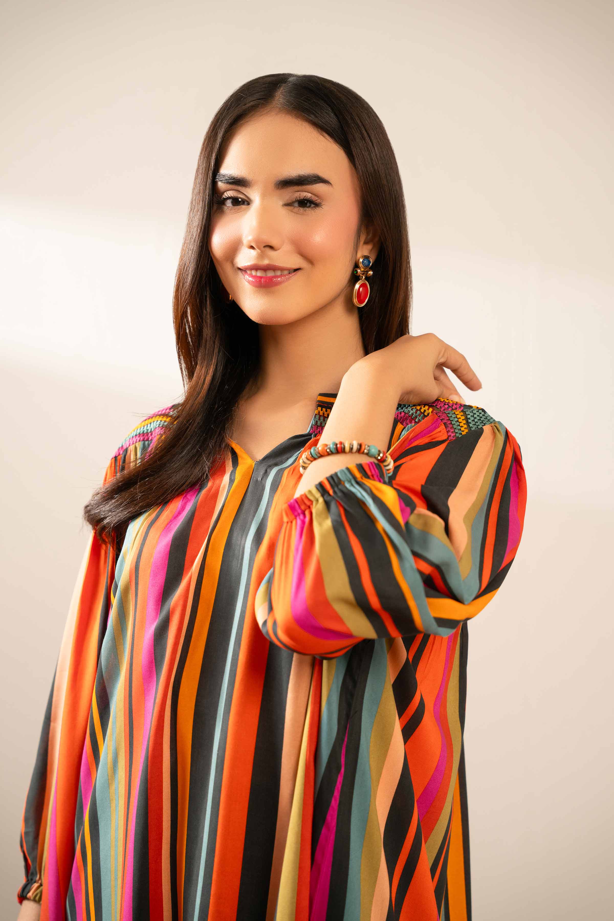 NISHATUAE - Multi Embroidered Lawn Ready to wear Tunic