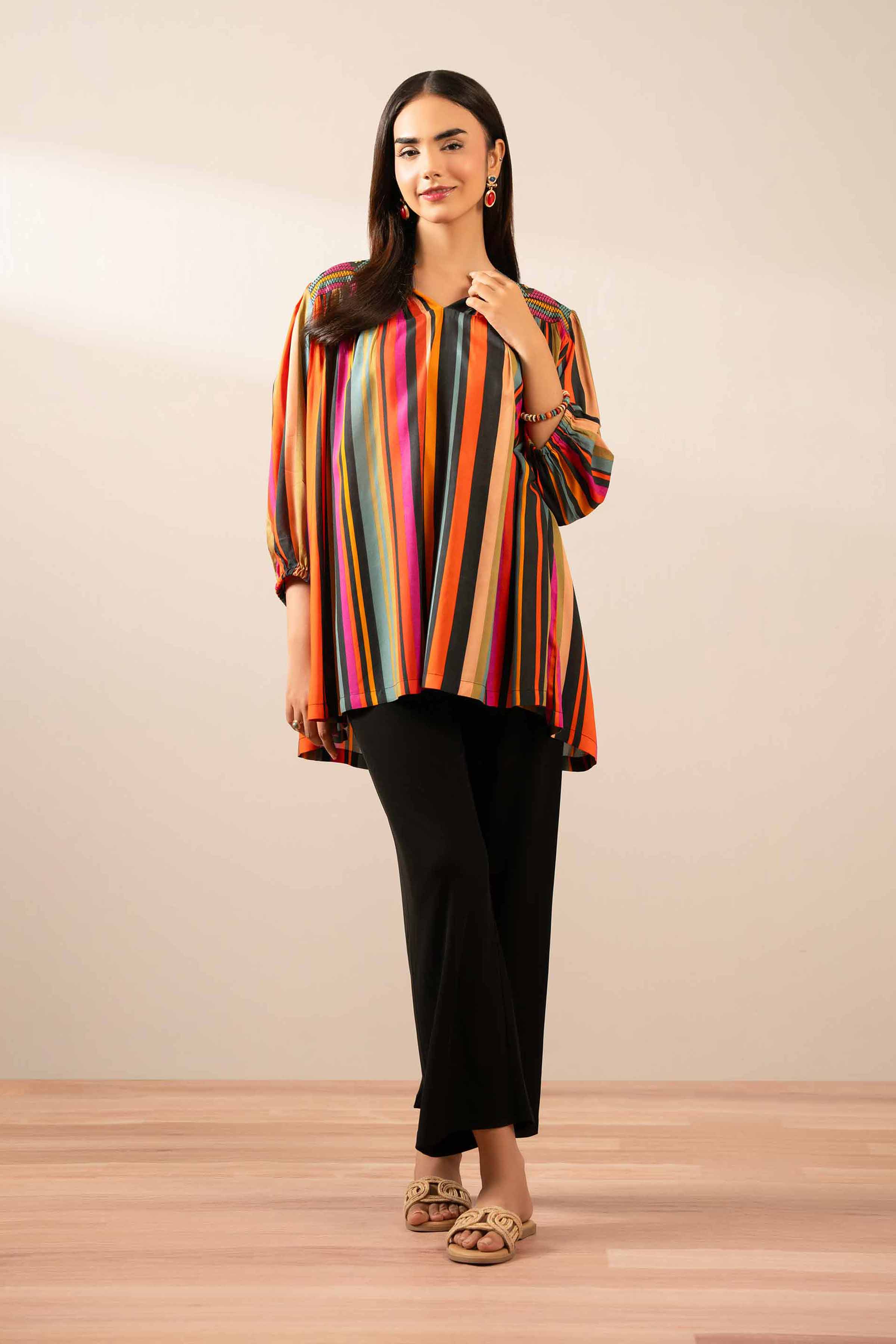 NISHATUAE - Multi Embroidered Lawn Ready to wear Tunic