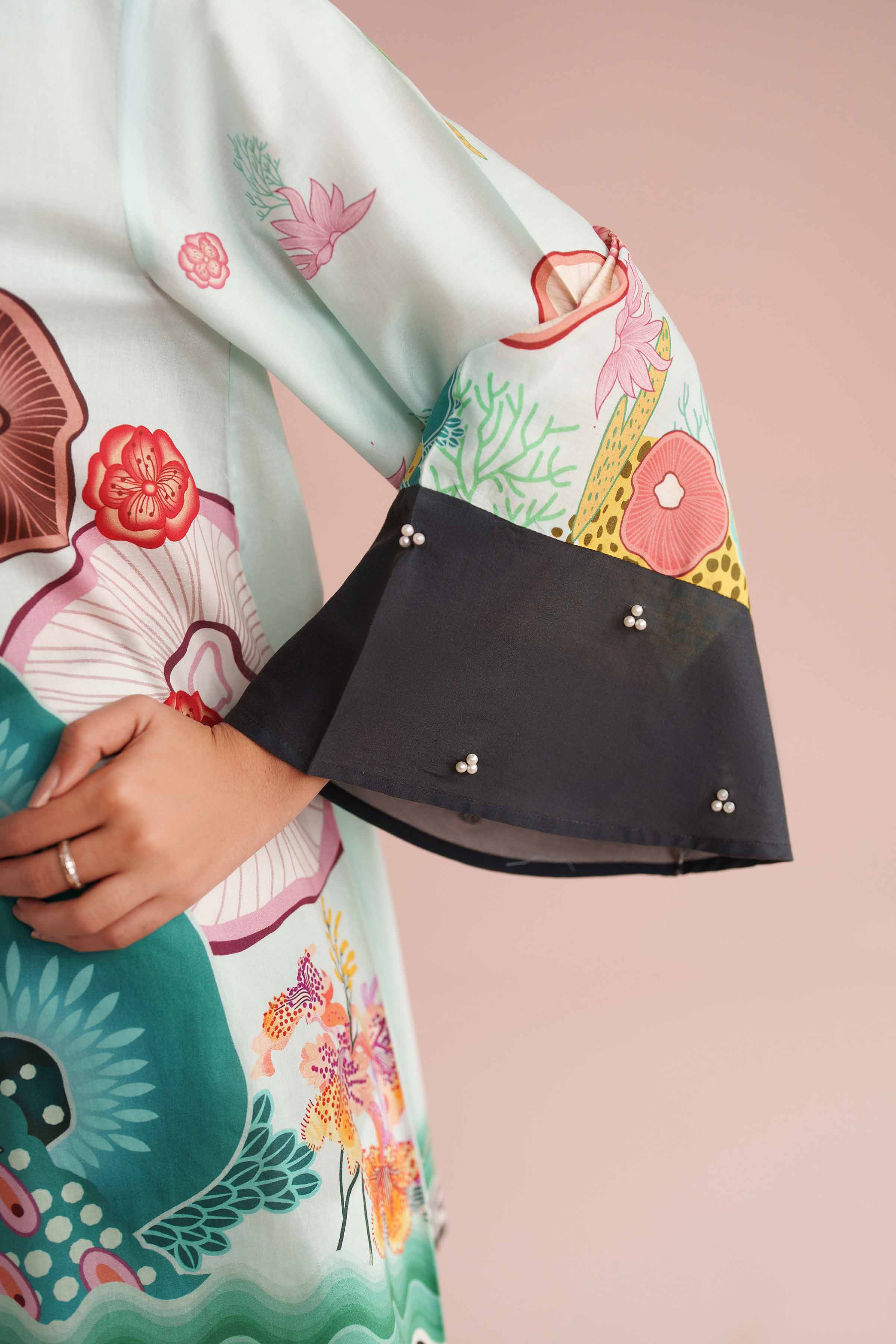 2 Piece - Printed Suit - AS26-02 NishatUAE Green Cambric 2PC Printed Ready To Wear