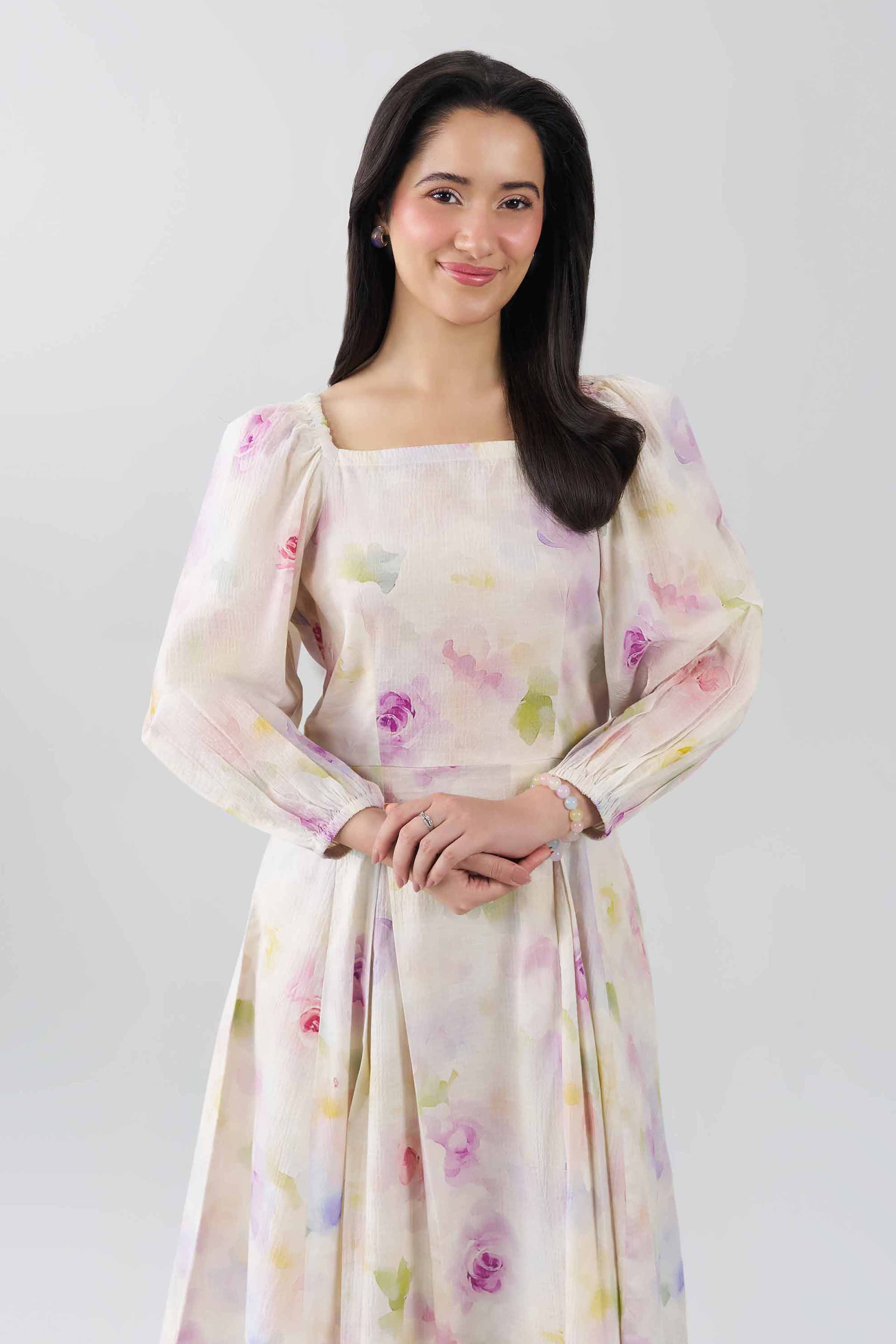 Printed Dress - AS26-05 Multi Seer Sucker 1PC Printed READY TO WEAR