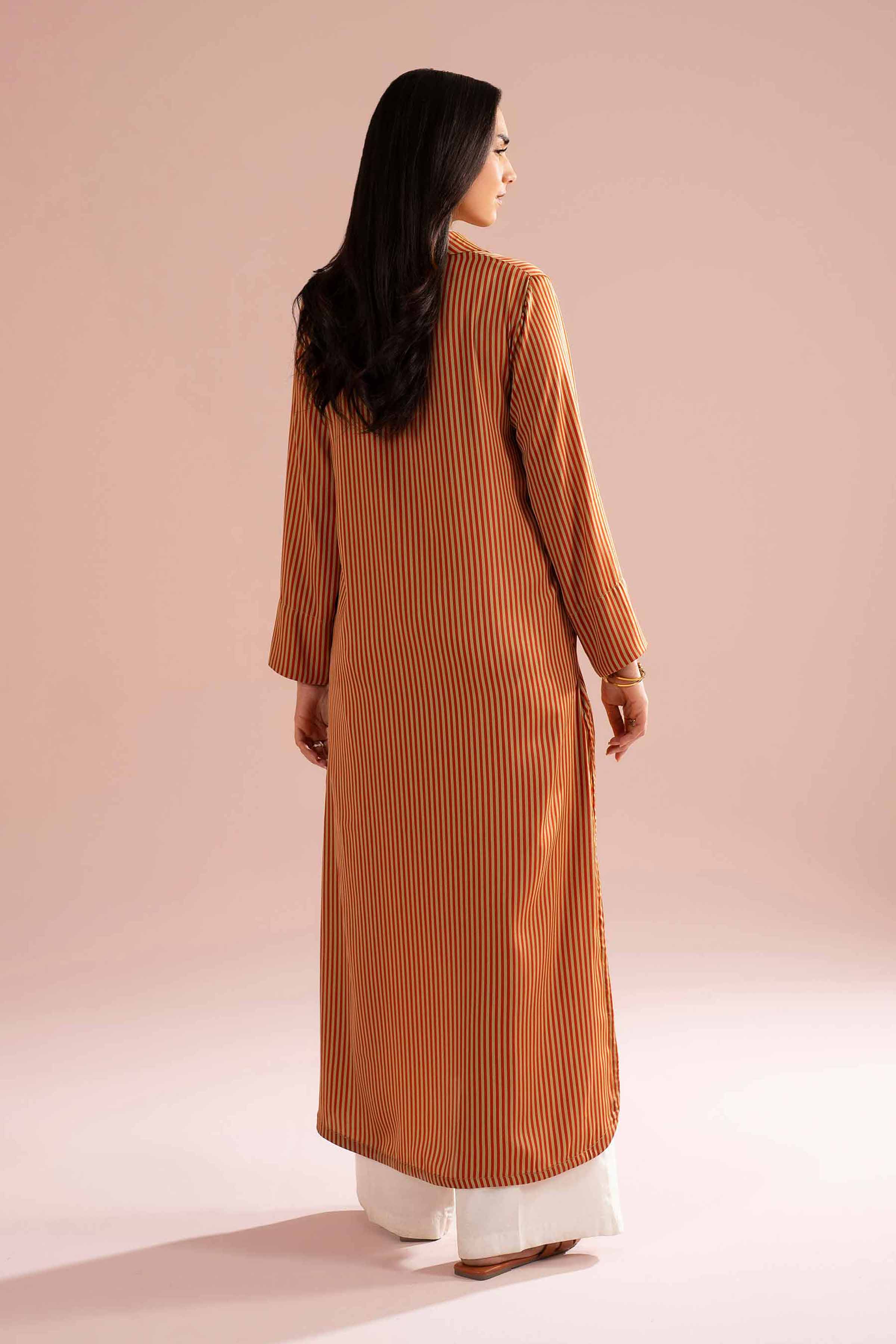 Embroidered Dress - AS26-08 Multi Stripe Chamorse 1PC Embroidered READY TO WEAR