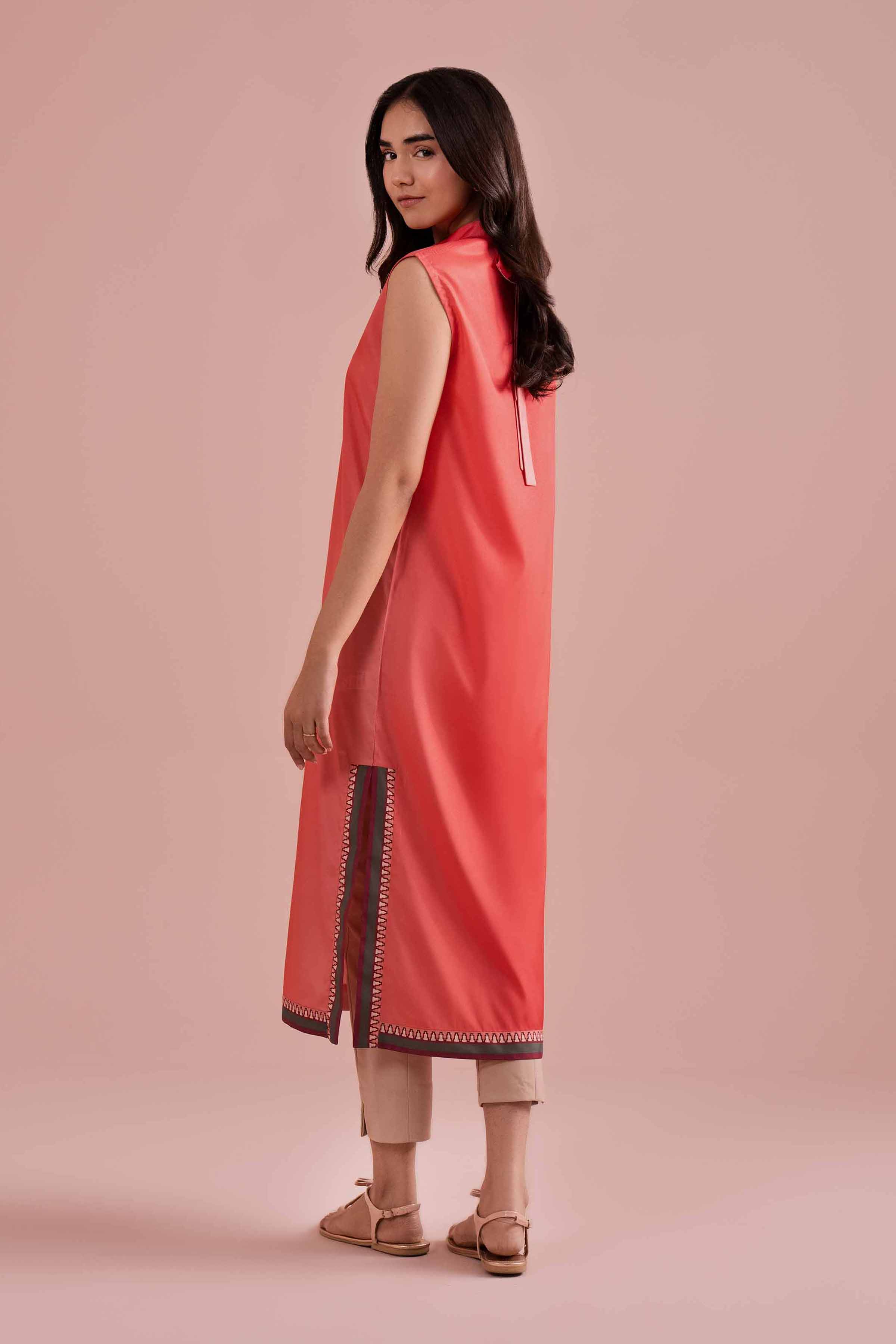 Printed Shirt - AS26-16 Red Silk 1PC Printed READY TO WEAR