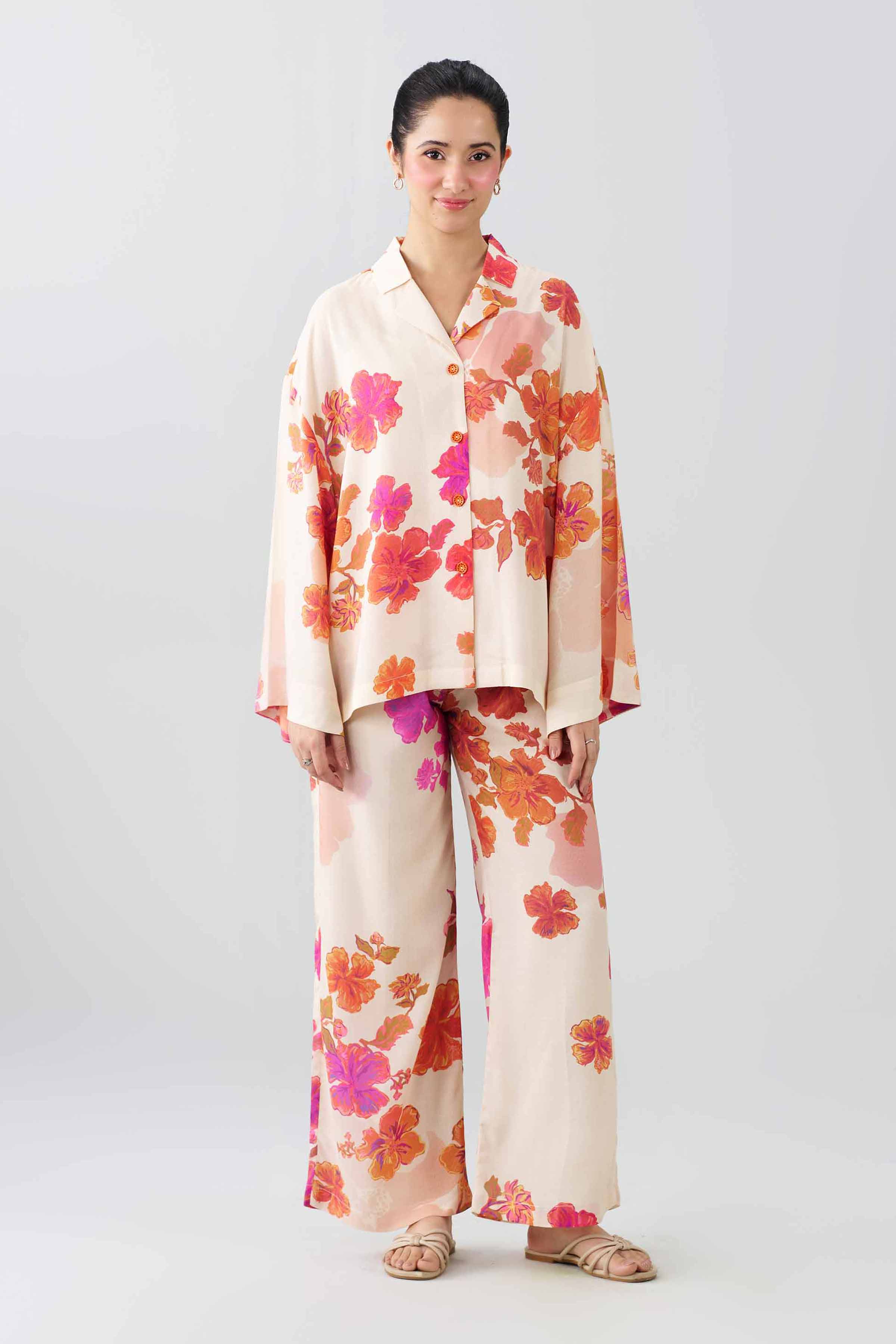 2 Piece - Printed Suit - AS26-21 Beige Dobby 2PC Printed READY TO WEAR