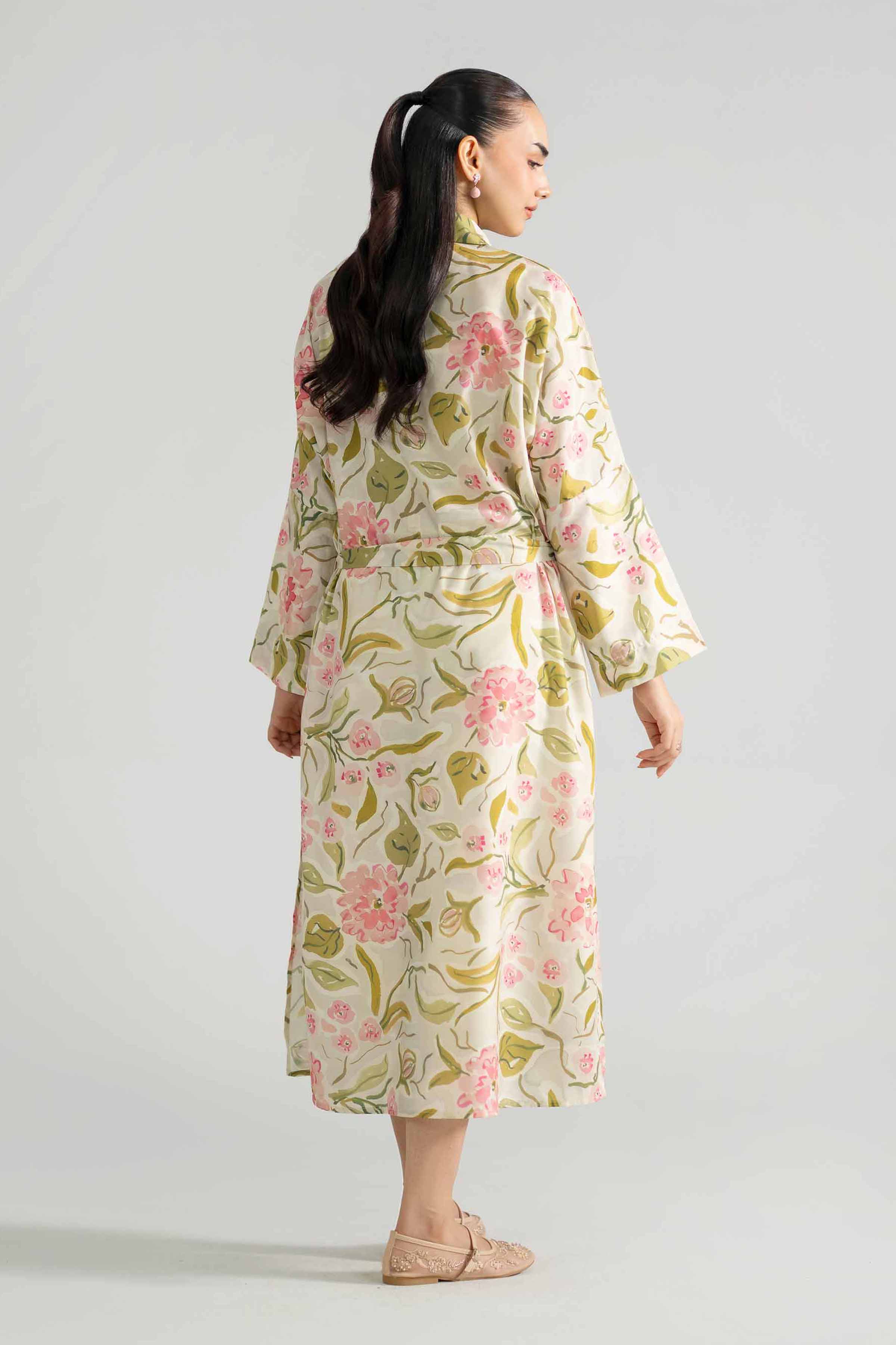 Printed Shirt - AS26-61 Green Silk 1PC Printed READY TO WEAR