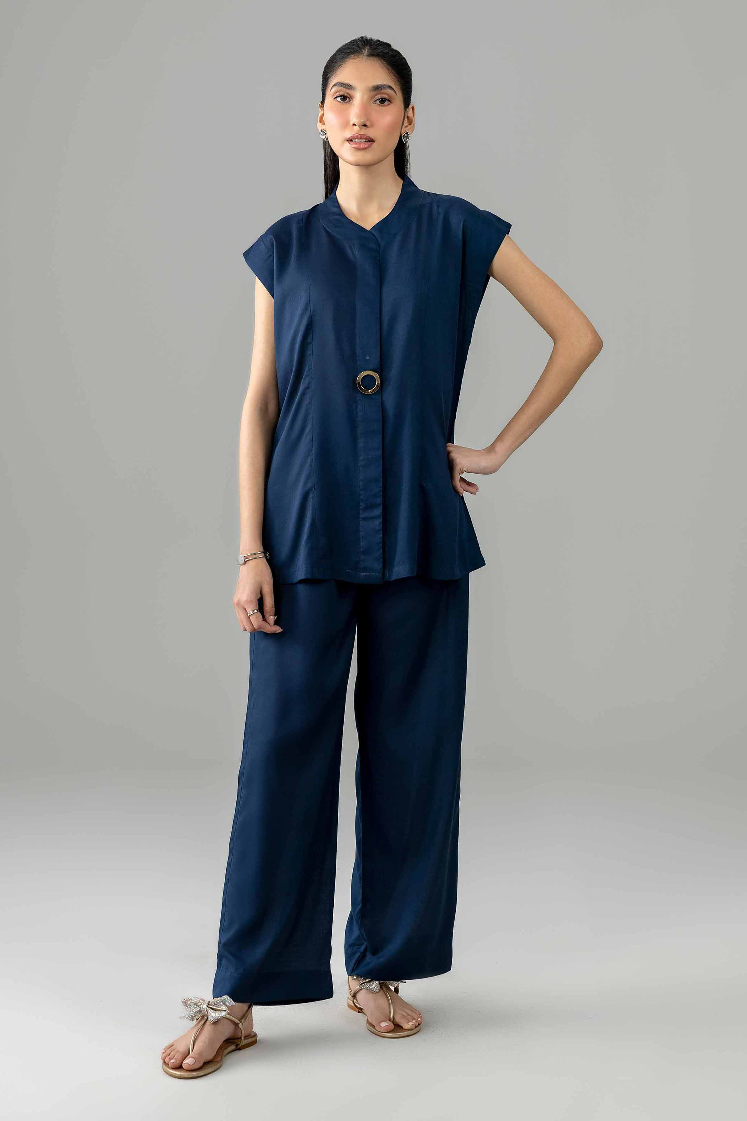 2 Piece - Solid Suit - AS26-66 Blue Modal  Solids Tunic