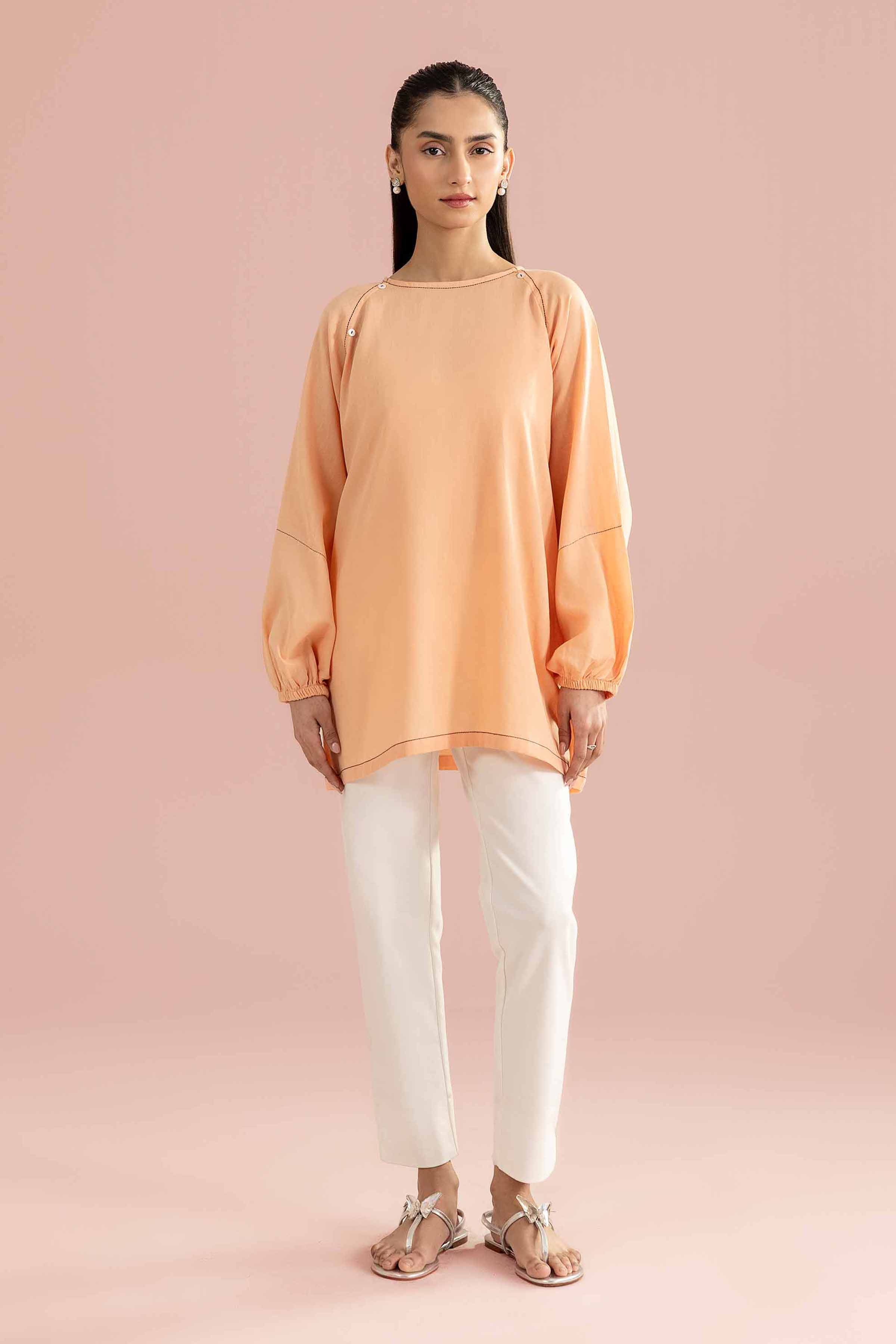 Basic Tunic - AS26-68 Orange Cambric 1PC Solids READY TO WEAR