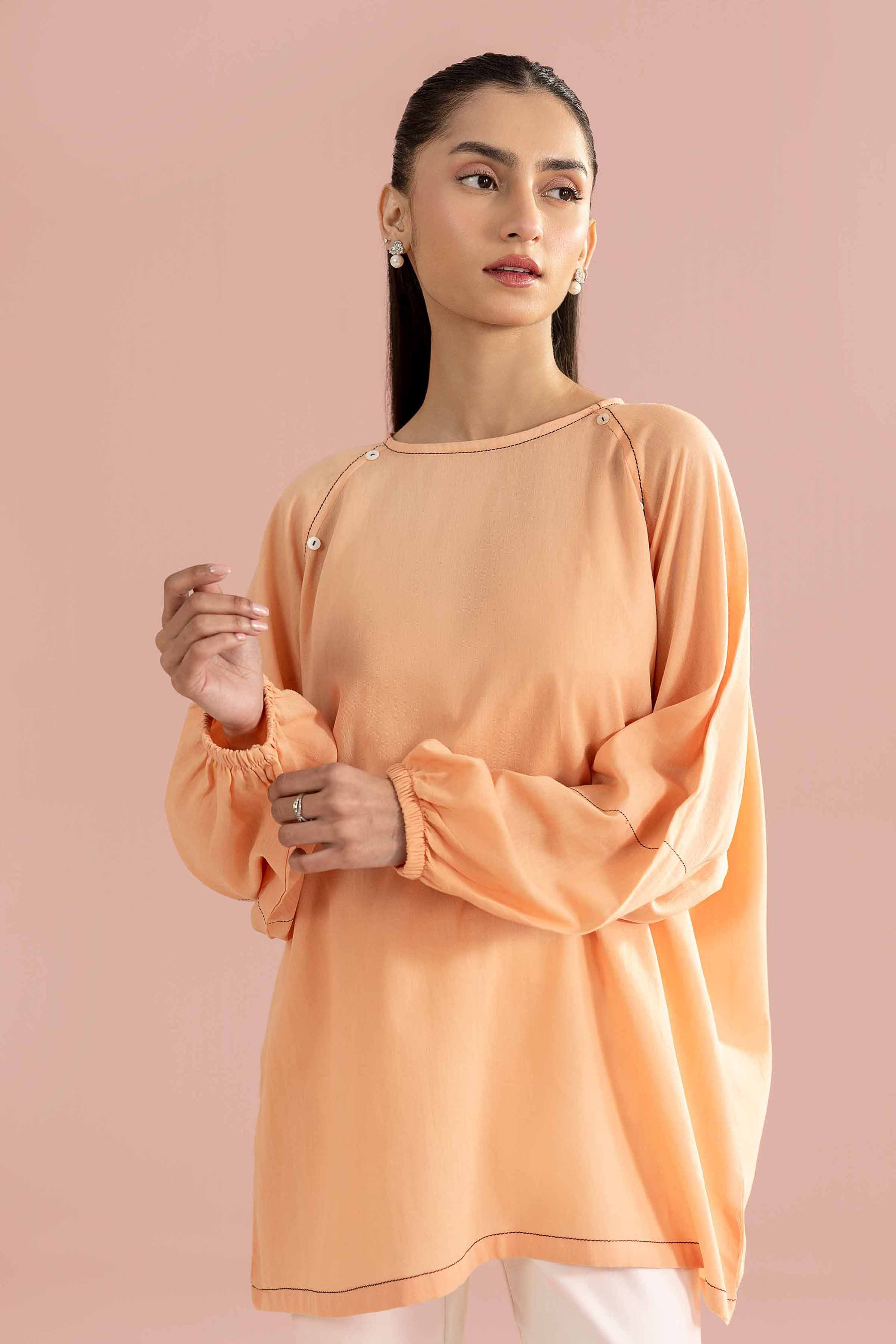 Basic Tunic - AS26-68 Orange Cambric 1PC Solids READY TO WEAR