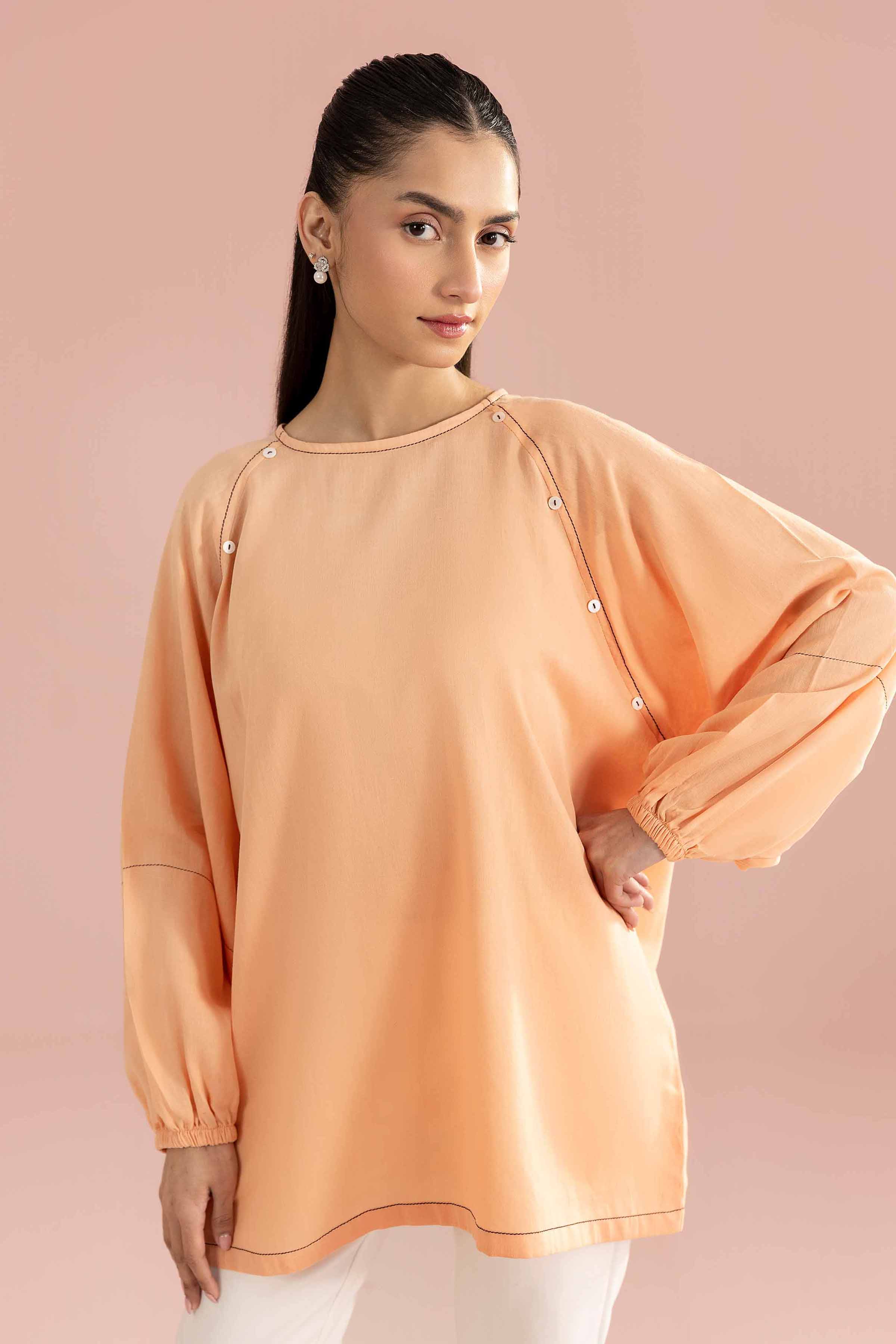 Basic Tunic - AS26-68 Orange Cambric 1PC Solids READY TO WEAR