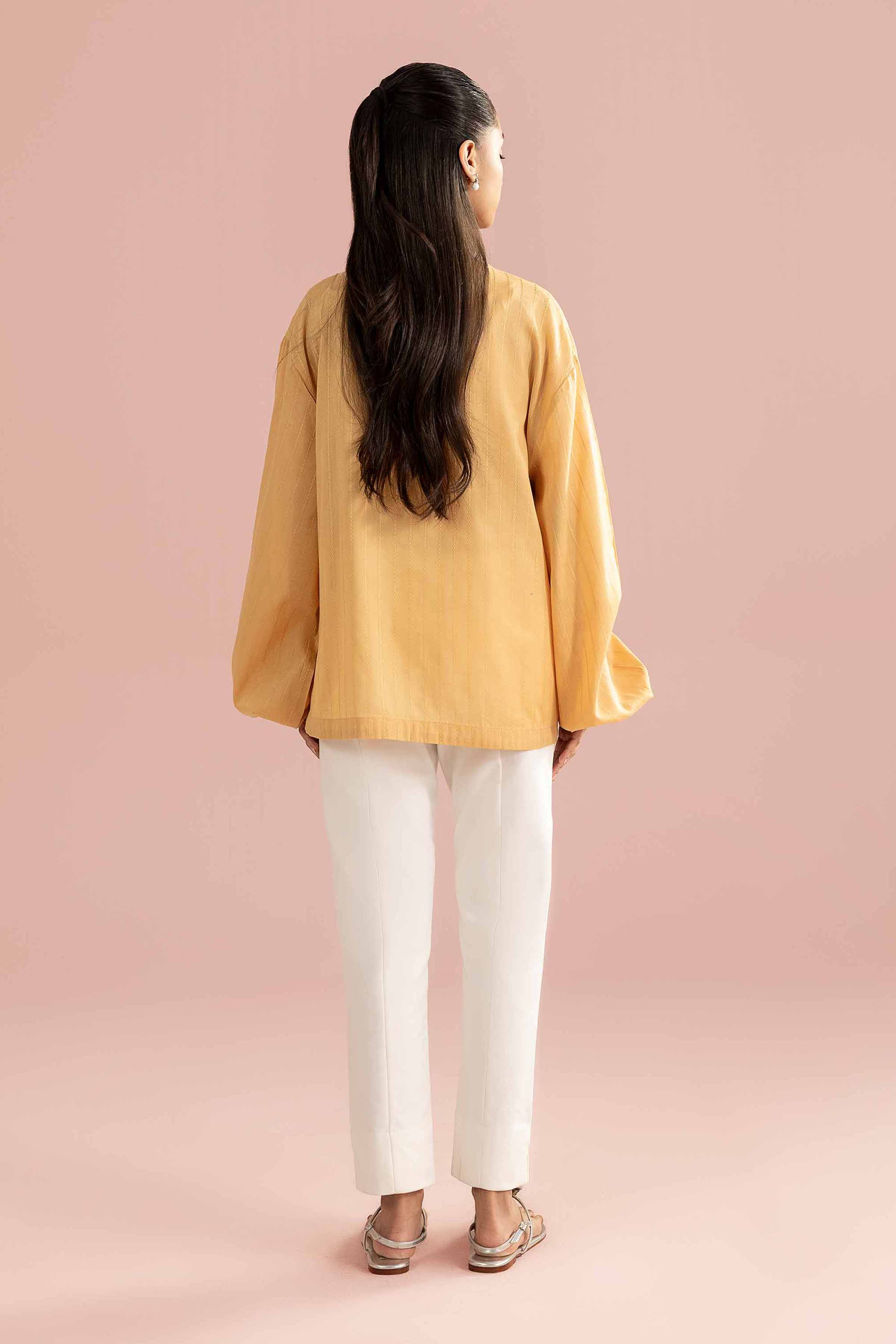 Embroidered Shirt - AS26-89 Beige Leno Kara 1PC Embroidered READY TO WEAR