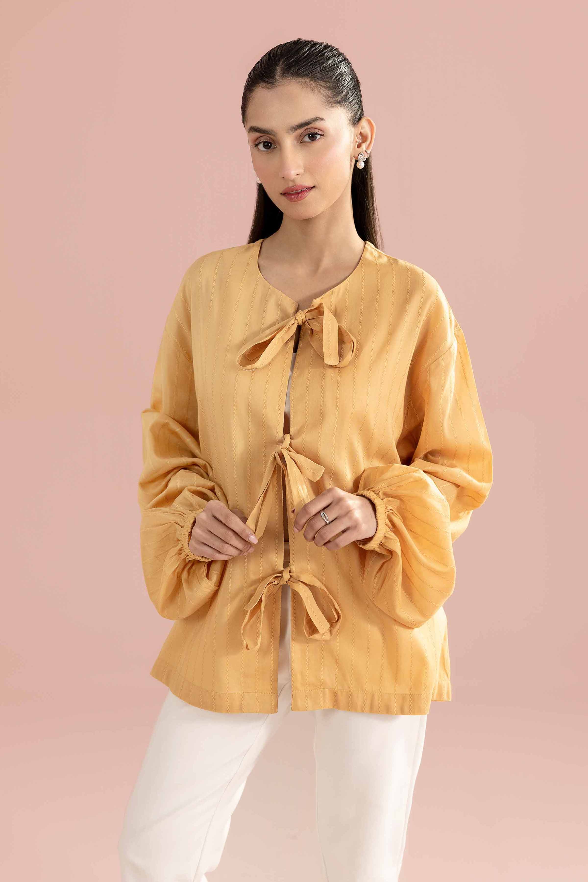 Embroidered Shirt - AS26-89 Beige Leno Kara 1PC Embroidered READY TO WEAR