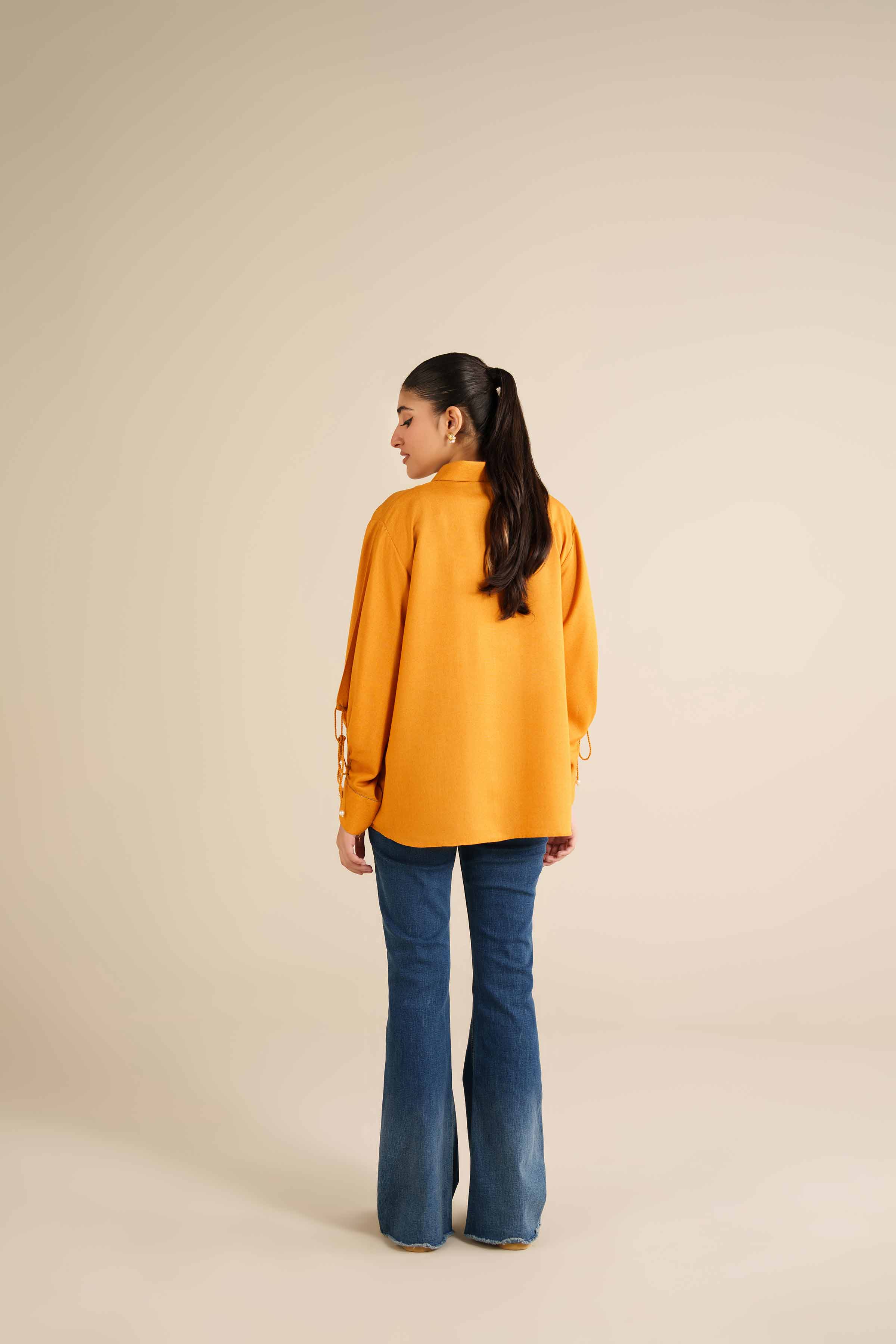 NishatUAE - Yellow Embroidered Karandi Ready To Wear Tunic