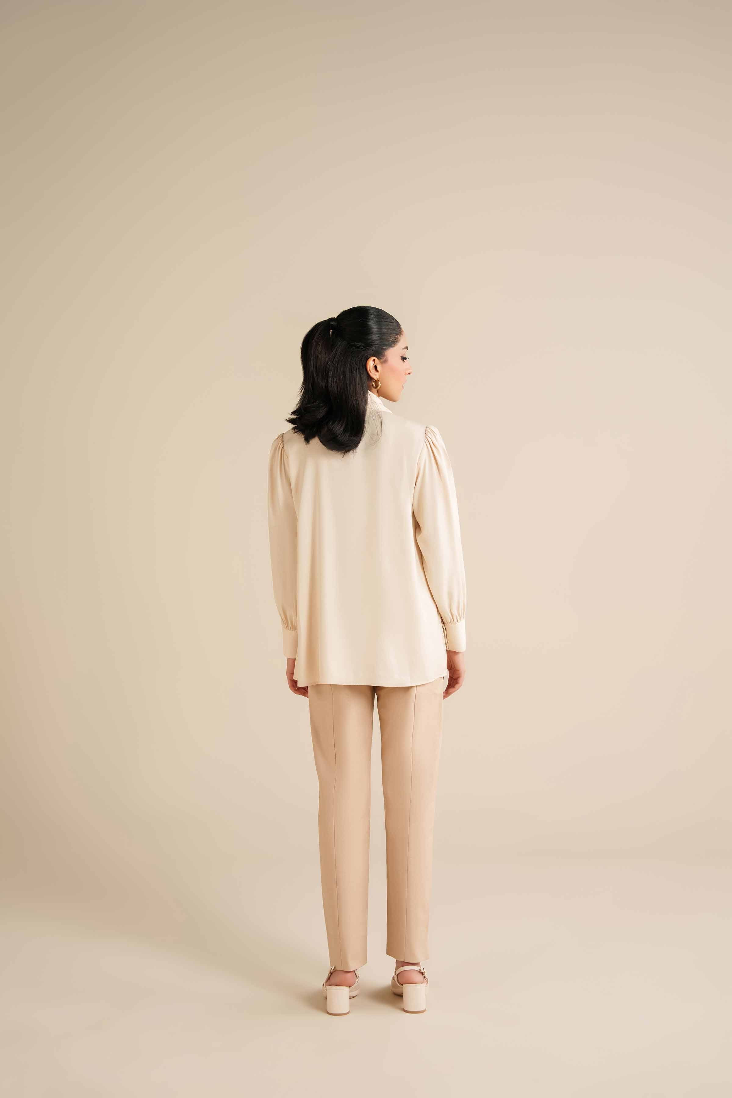 NishatUAE - Ivory Embroidered Grip Ready To Wear Tunic