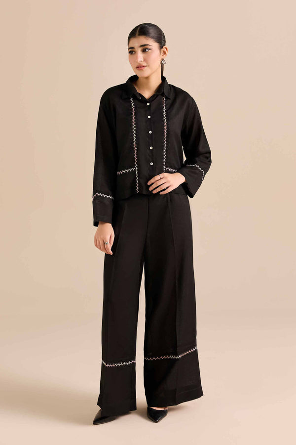 NishatUAE -  Black Embroidered Karandi 2-piece Ready to wear Dress