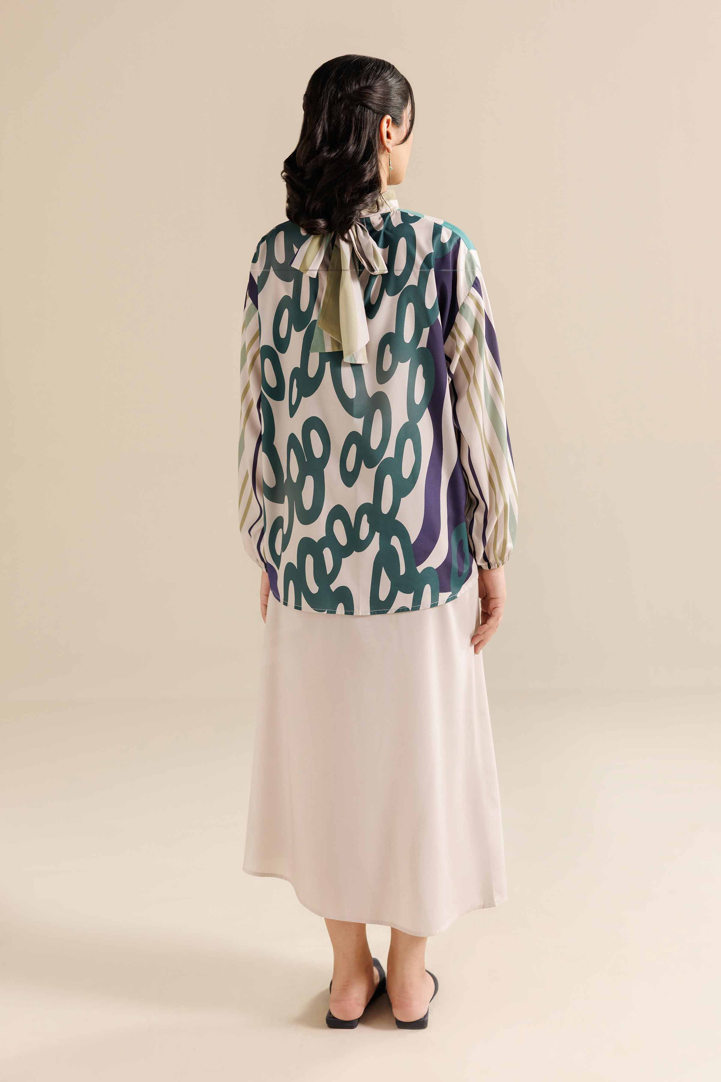 NISHATUAE - Multi Printed Silk 2-piece Ready to wear Dress