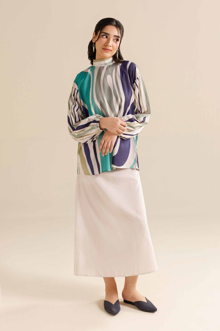 NISHATUAE - Multi Printed Silk 2-piece Ready to wear Dress