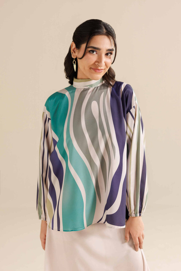 NISHATUAE - Multi Printed Silk 2-piece Ready to wear Dress