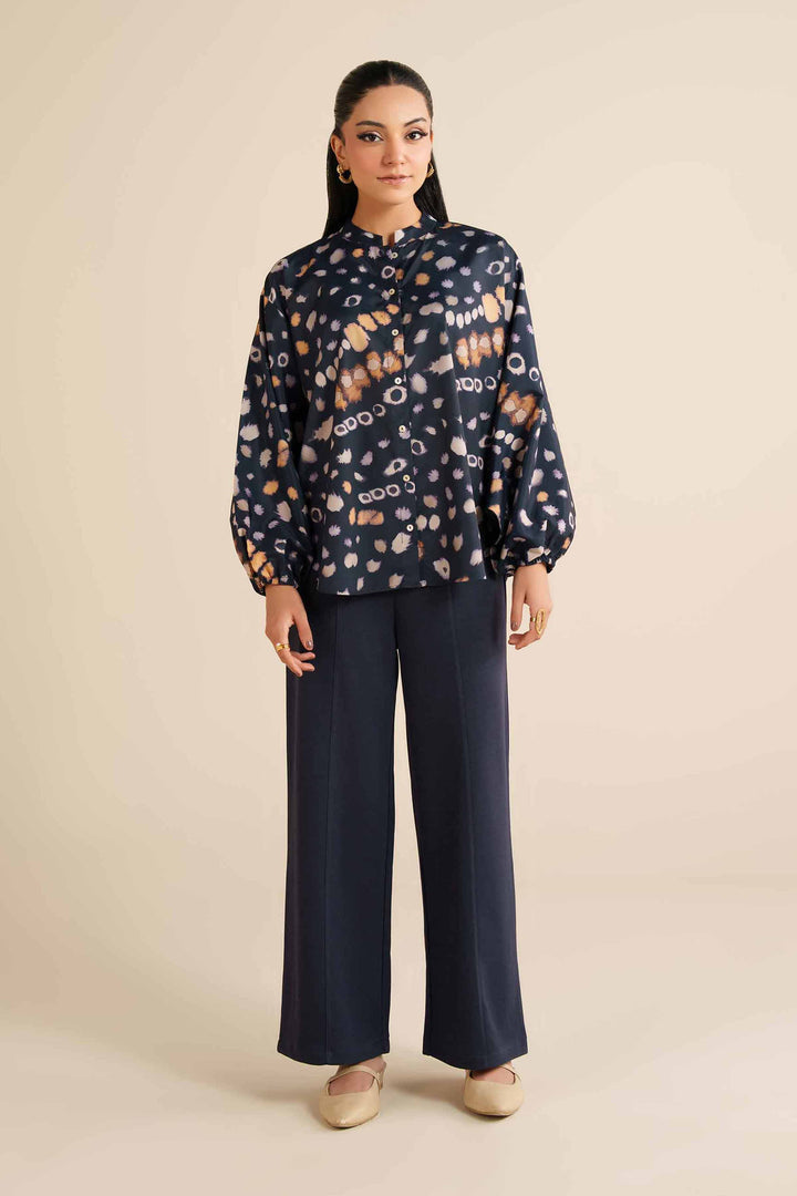 NISHATUAE - Blue Printed Silk Ready to wear Tunic