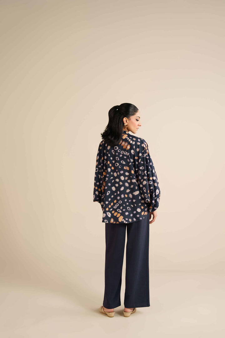 NISHATUAE - Blue Printed Silk Ready to wear Tunic