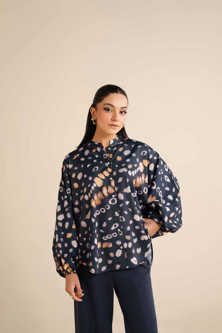 NISHATUAE - Blue Printed Silk Ready to wear Tunic